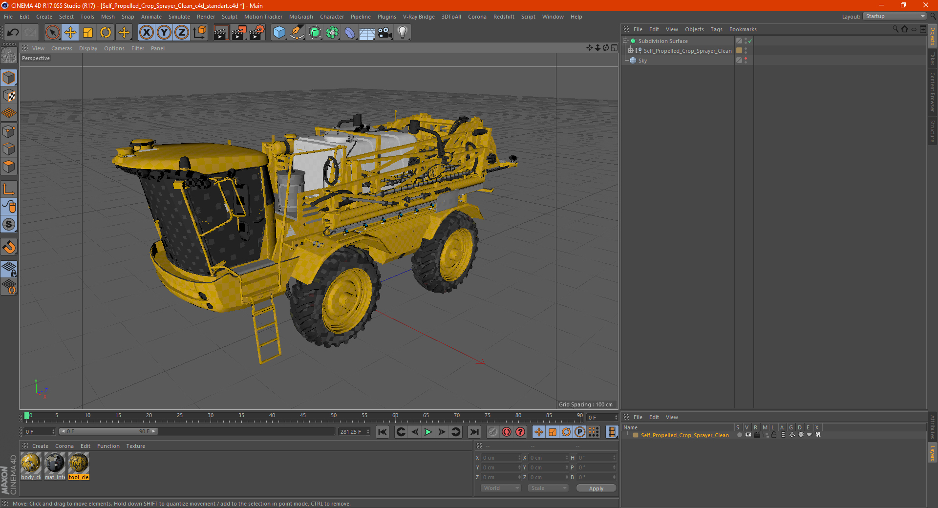 3D Self Propelled Crop Sprayer Clean model