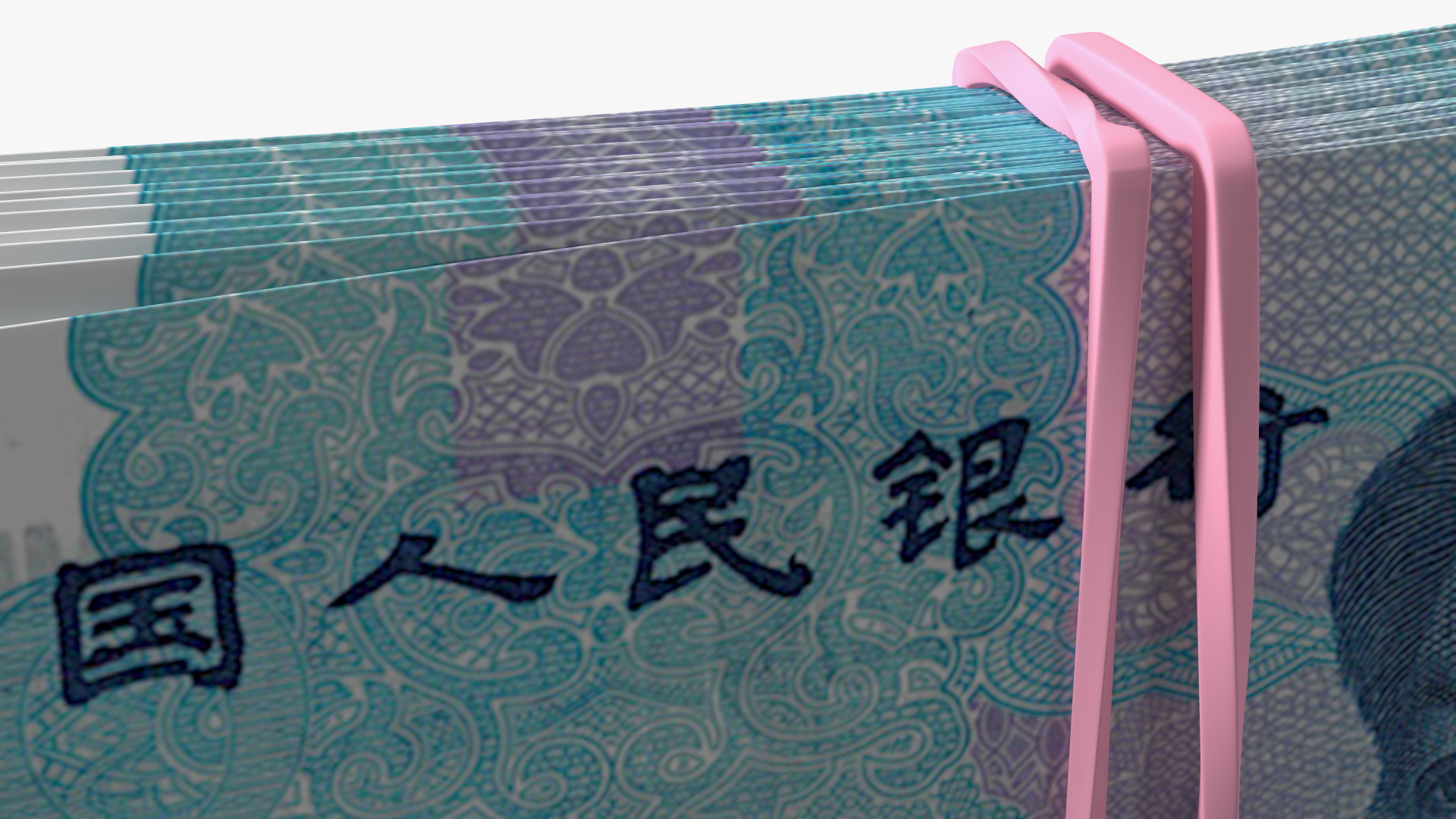 Stack of Chinese 10 Yuan 2019 Banknotes 3D model