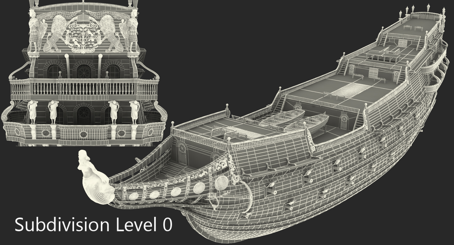 3D Galeon Ship Body