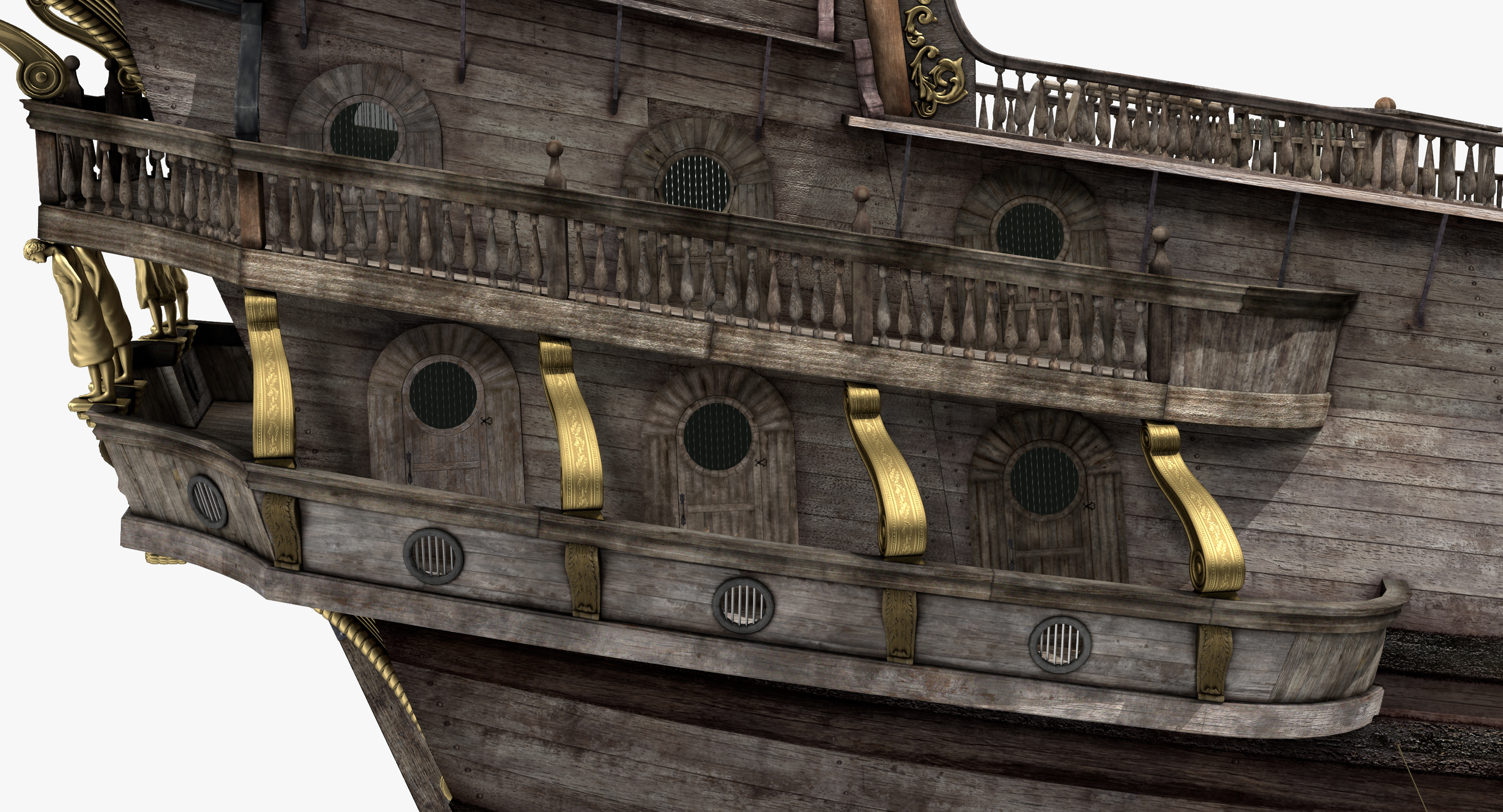 3D Galeon Ship Body