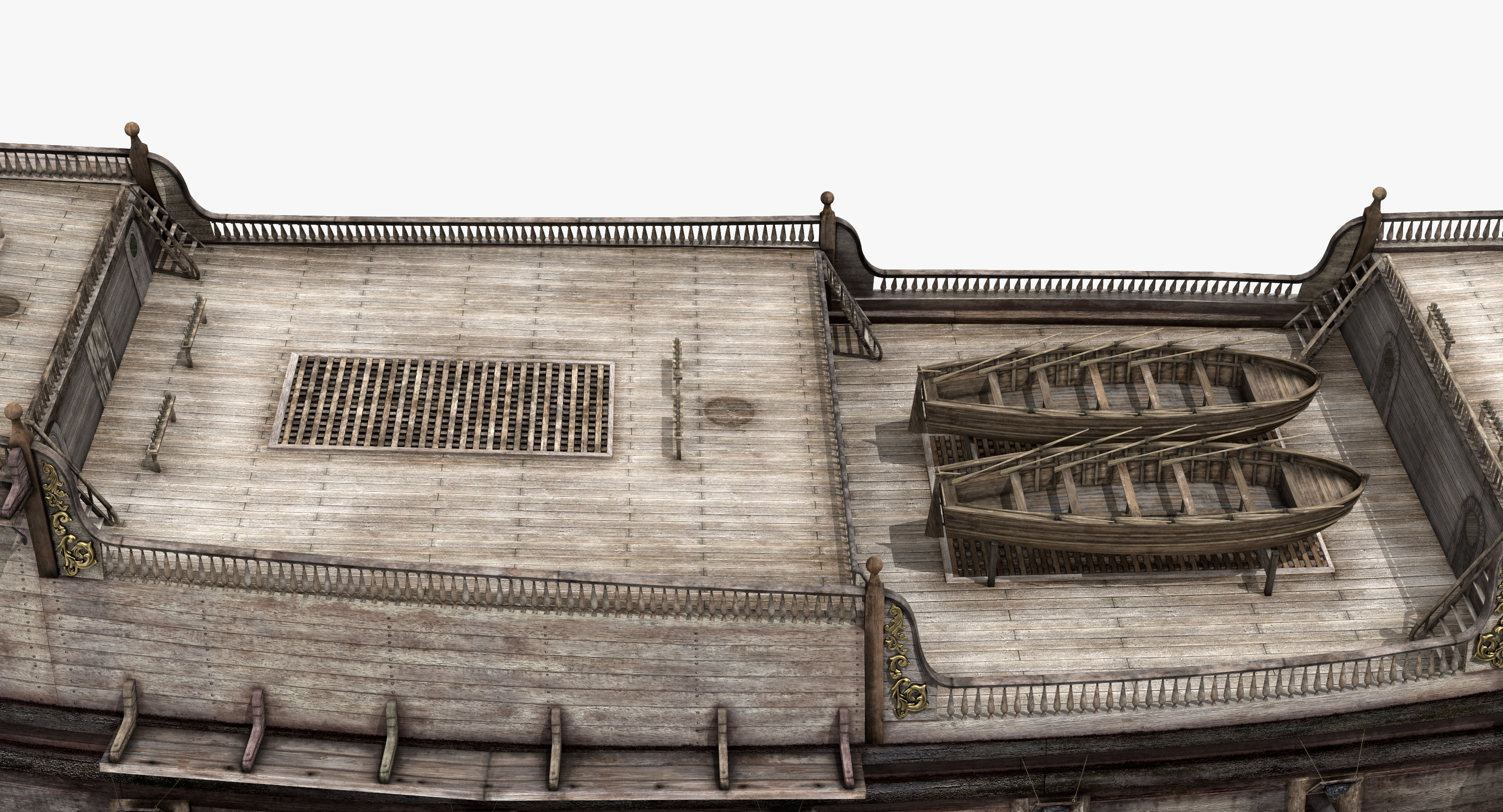 3D Galeon Ship Body