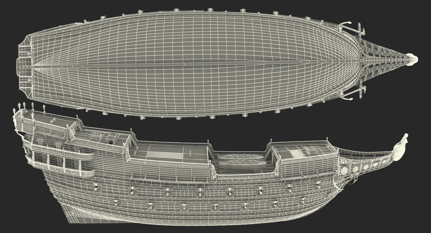 3D Galeon Ship Body