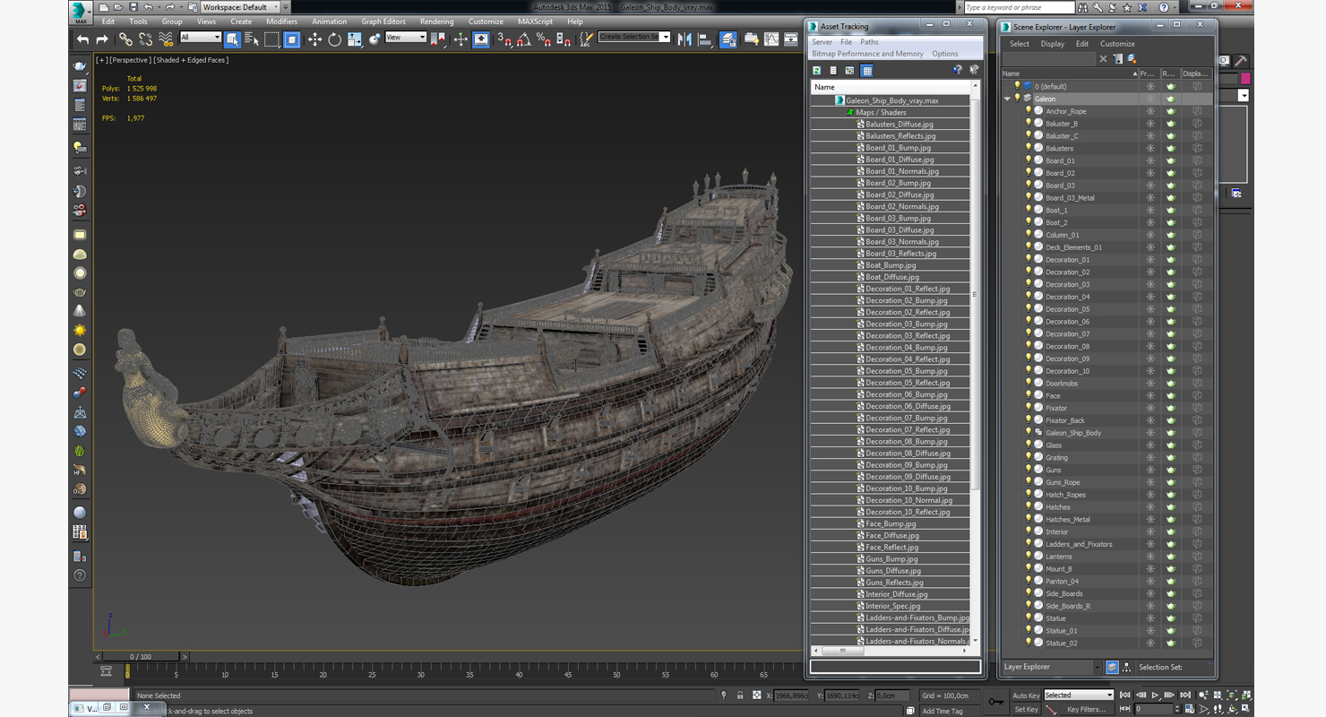 3D Galeon Ship Body