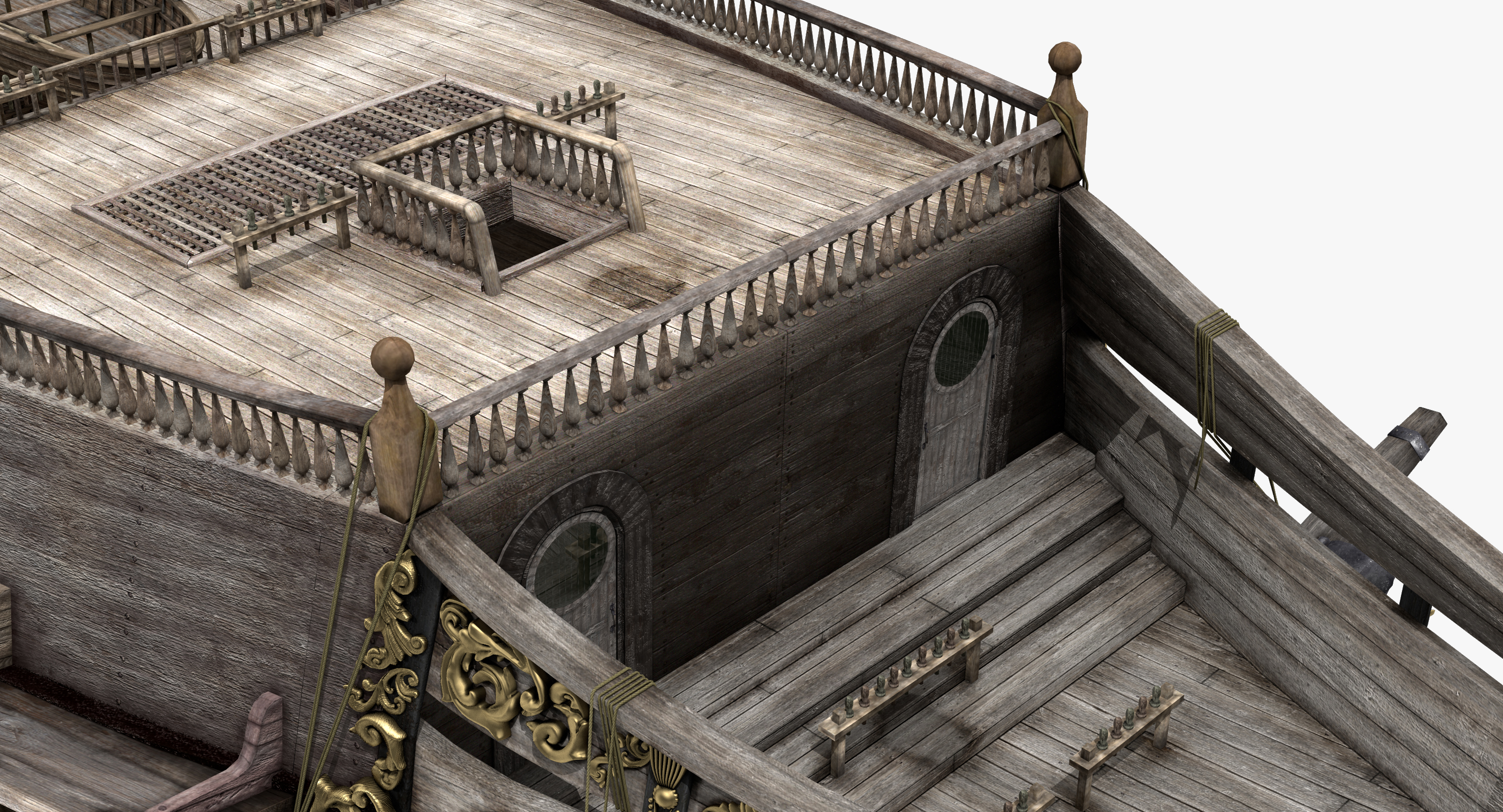 3D Galeon Ship Body