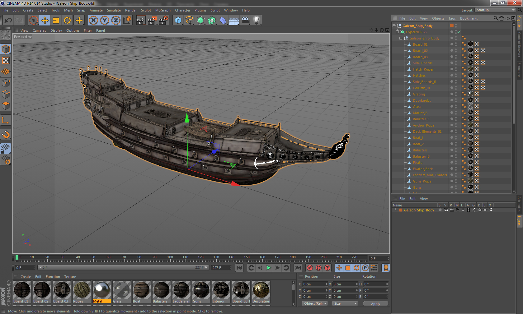 3D Galeon Ship Body