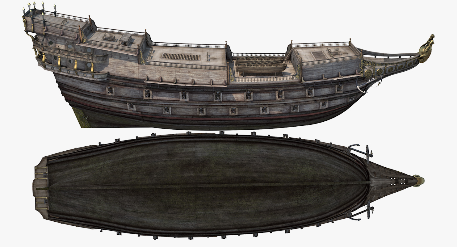 3D Galeon Ship Body