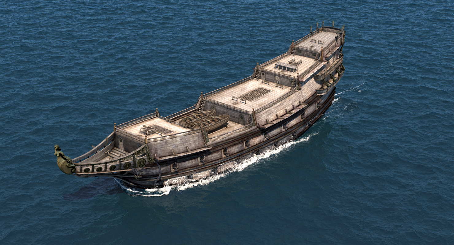 3D Galeon Ship Body