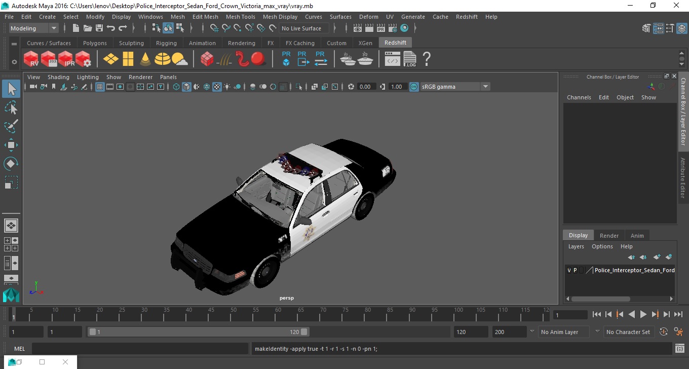 Police Interceptor Sedan Ford Crown Victoria 3D model