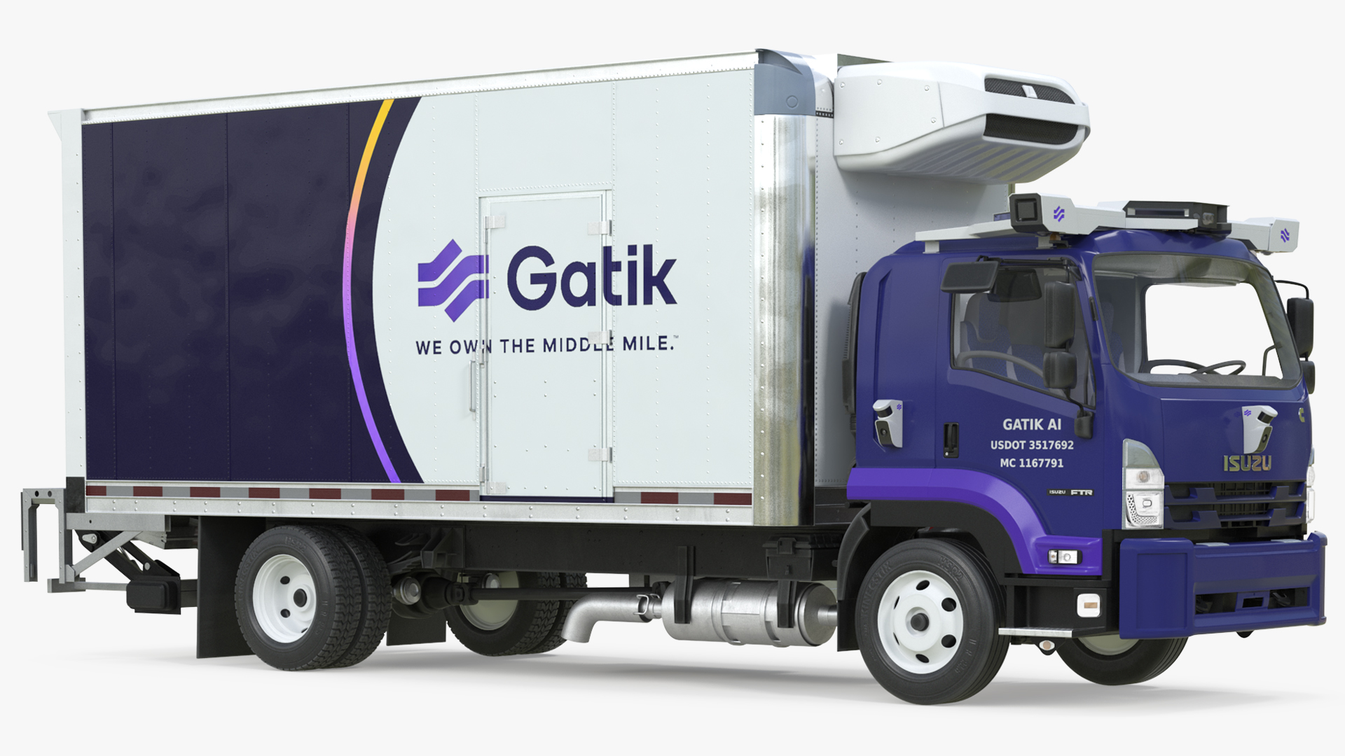 Isuzu Gatik Autonomous Truck with Cargo Body - Simplified