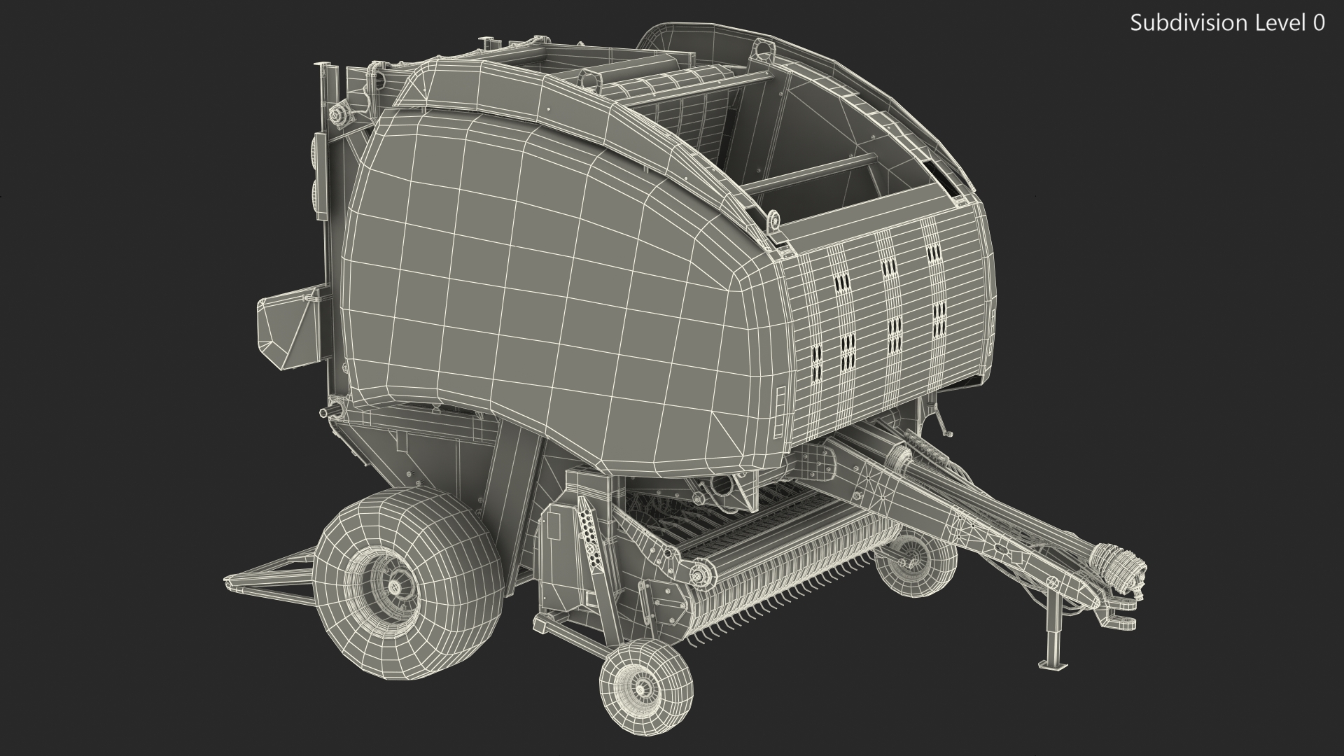 3D Bale Wrapper Machine Dirty Rigged model