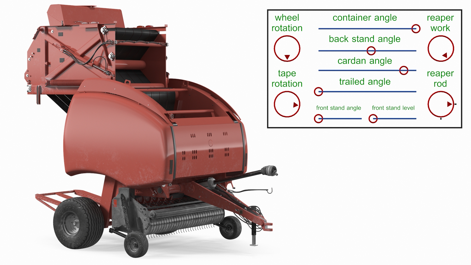 3D Bale Wrapper Machine Dirty Rigged model