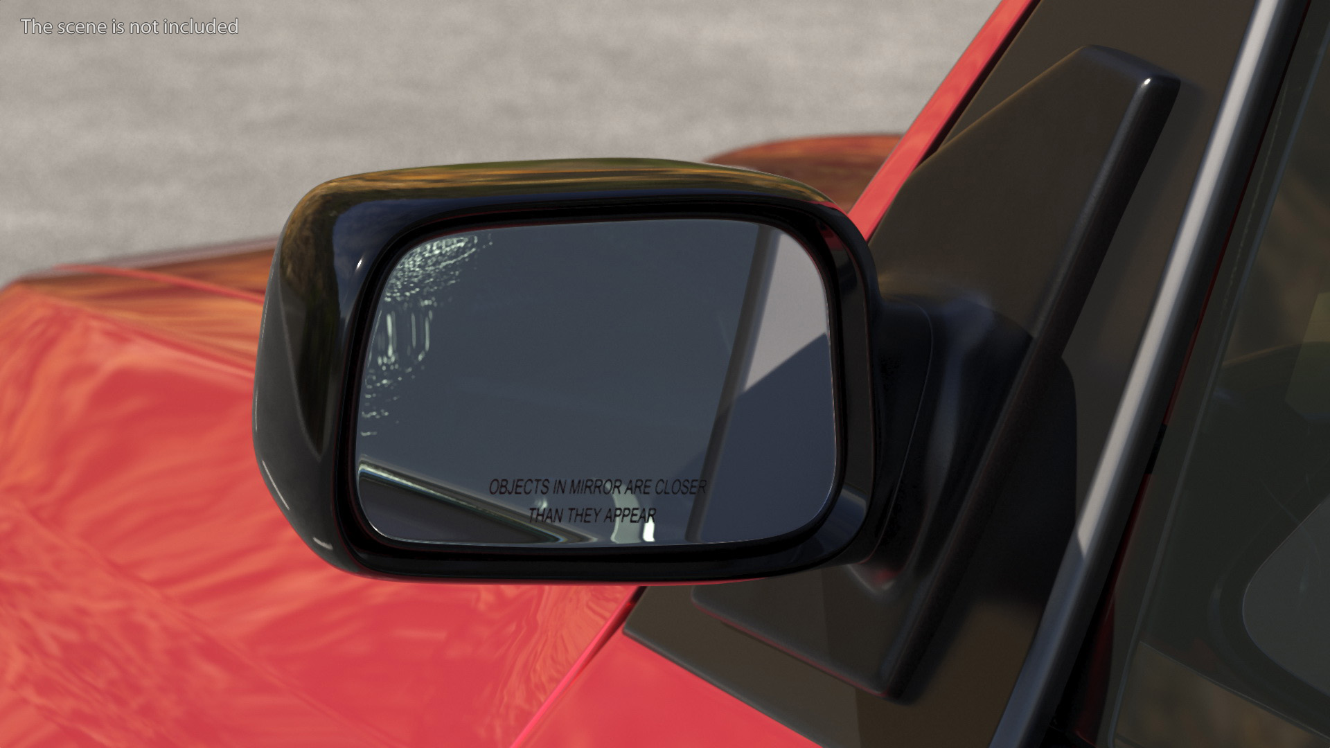3D Car Side View Mirror Left Black