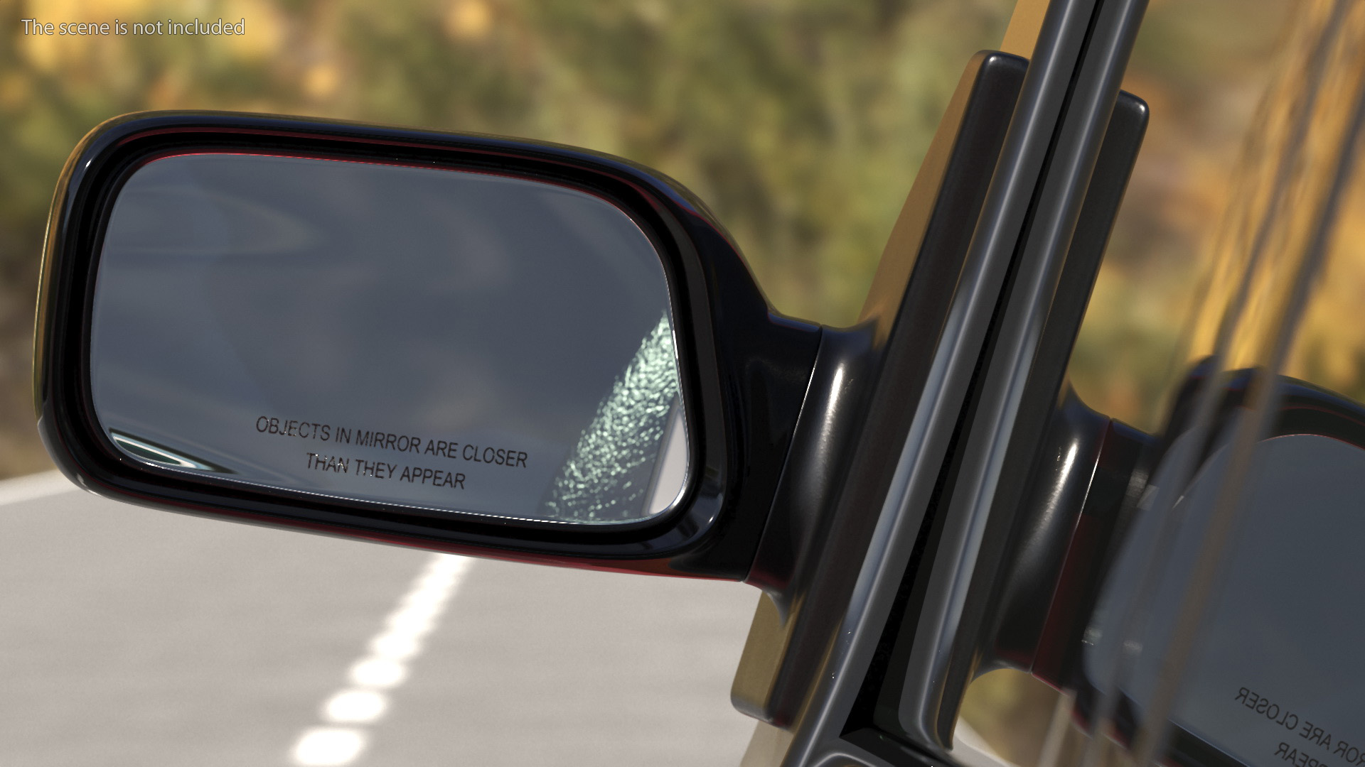 3D Car Side View Mirror Left Black