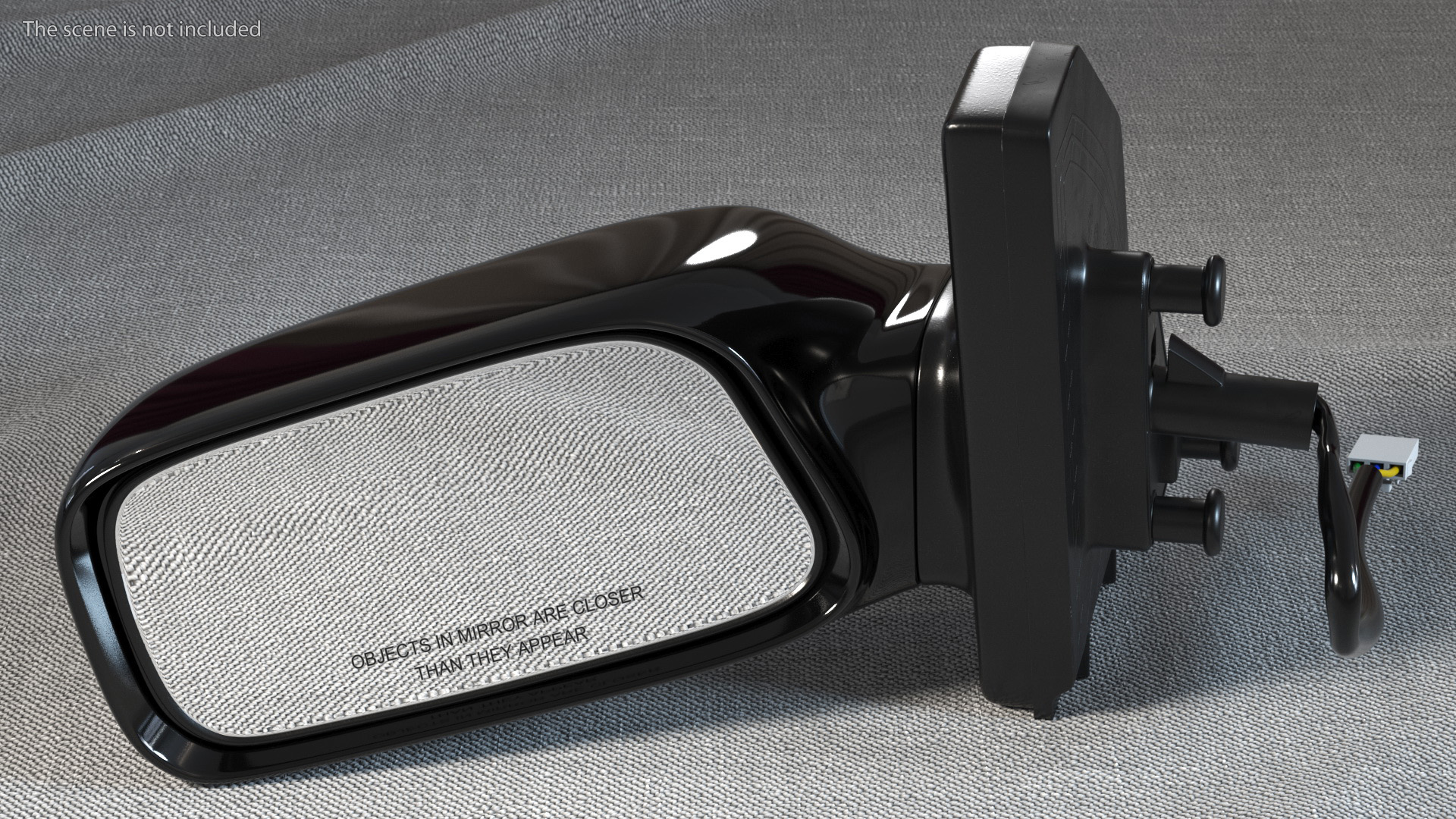 3D Car Side View Mirror Left Black