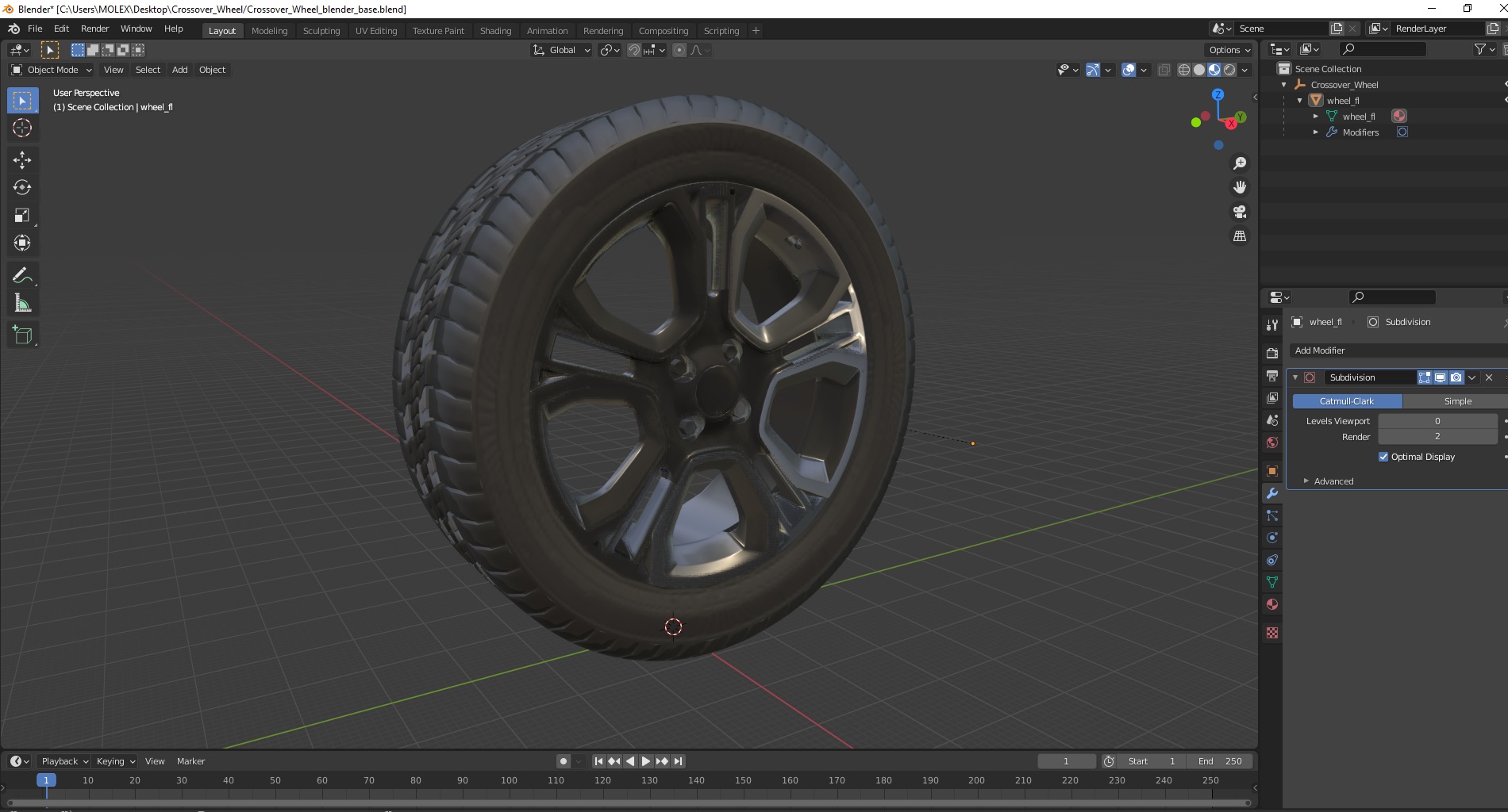 3D model Crossover Wheel