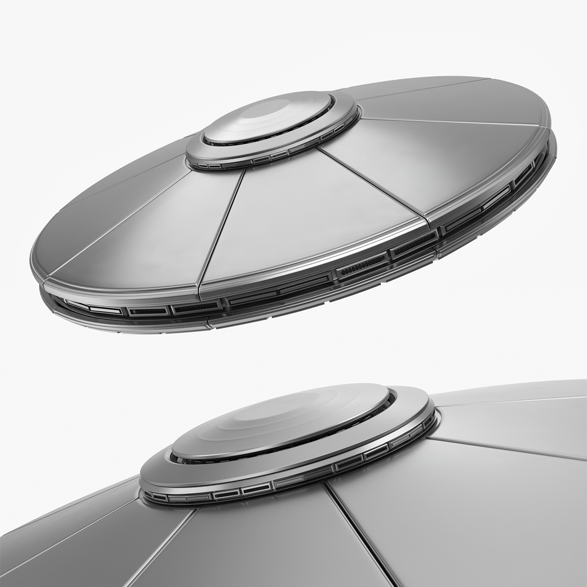 SciFi Hovering Spacecraft Rigged
