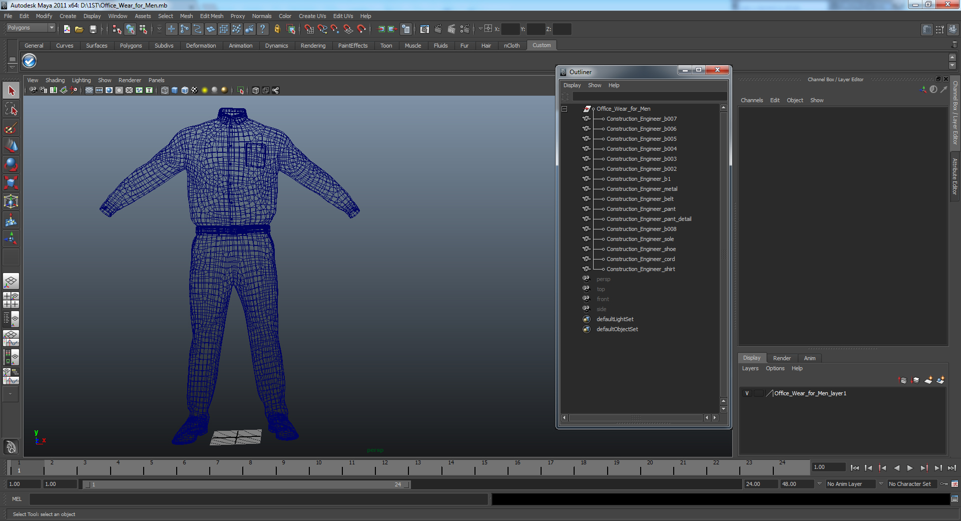 Office Wear for Men 3D model