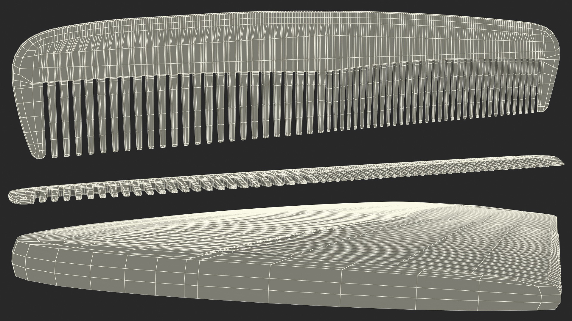 Pocket Comb Brown 3D