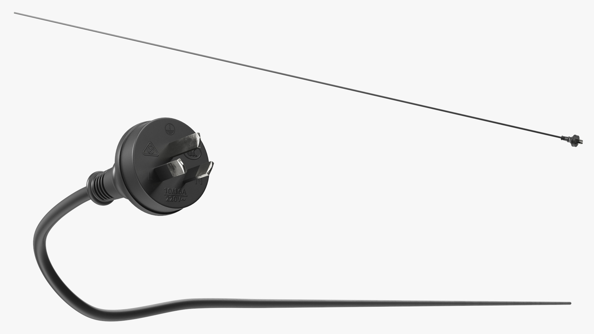 3D model Type I Electric Plug Grounded Rigged for Maya