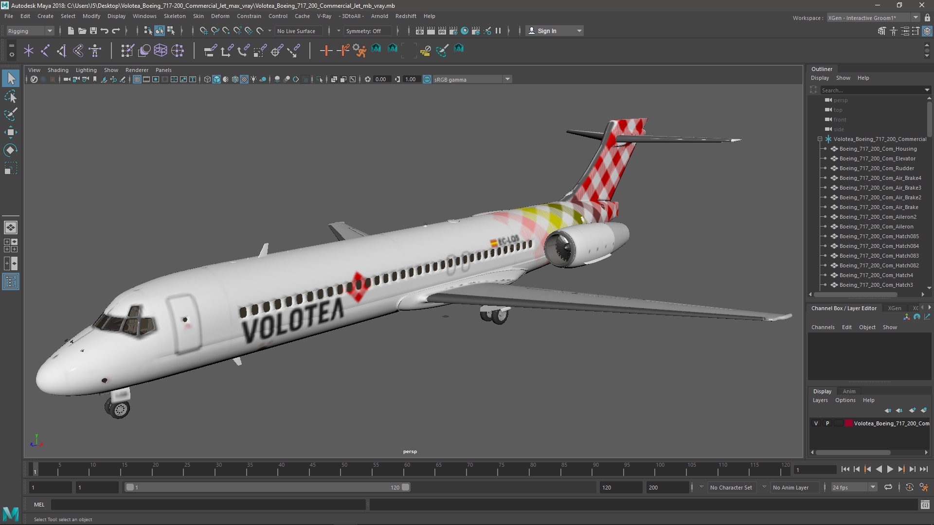 Volotea Boeing 717-200 Commercial Jet 3D