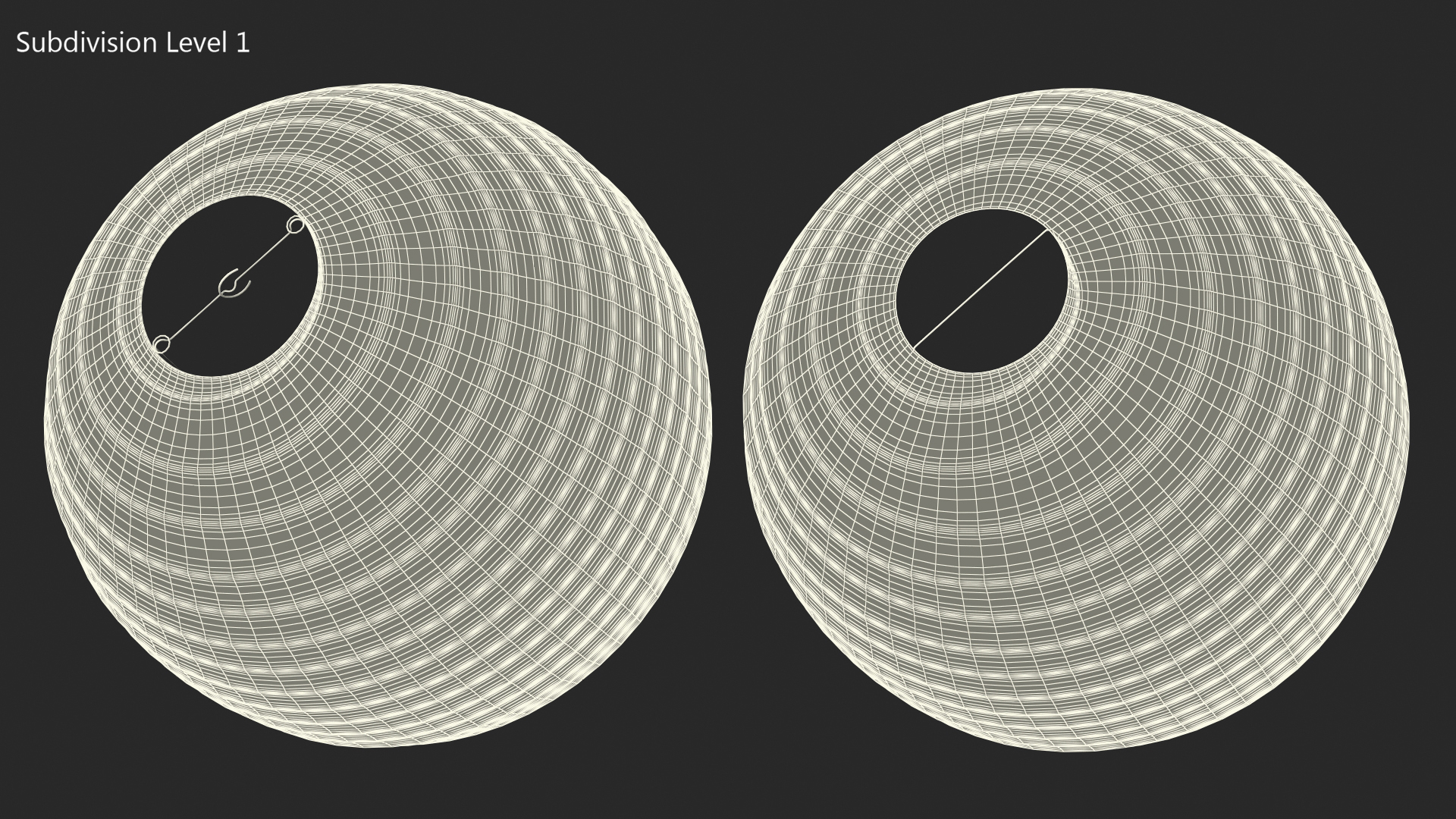Round Paper Lantern Grey 3D model
