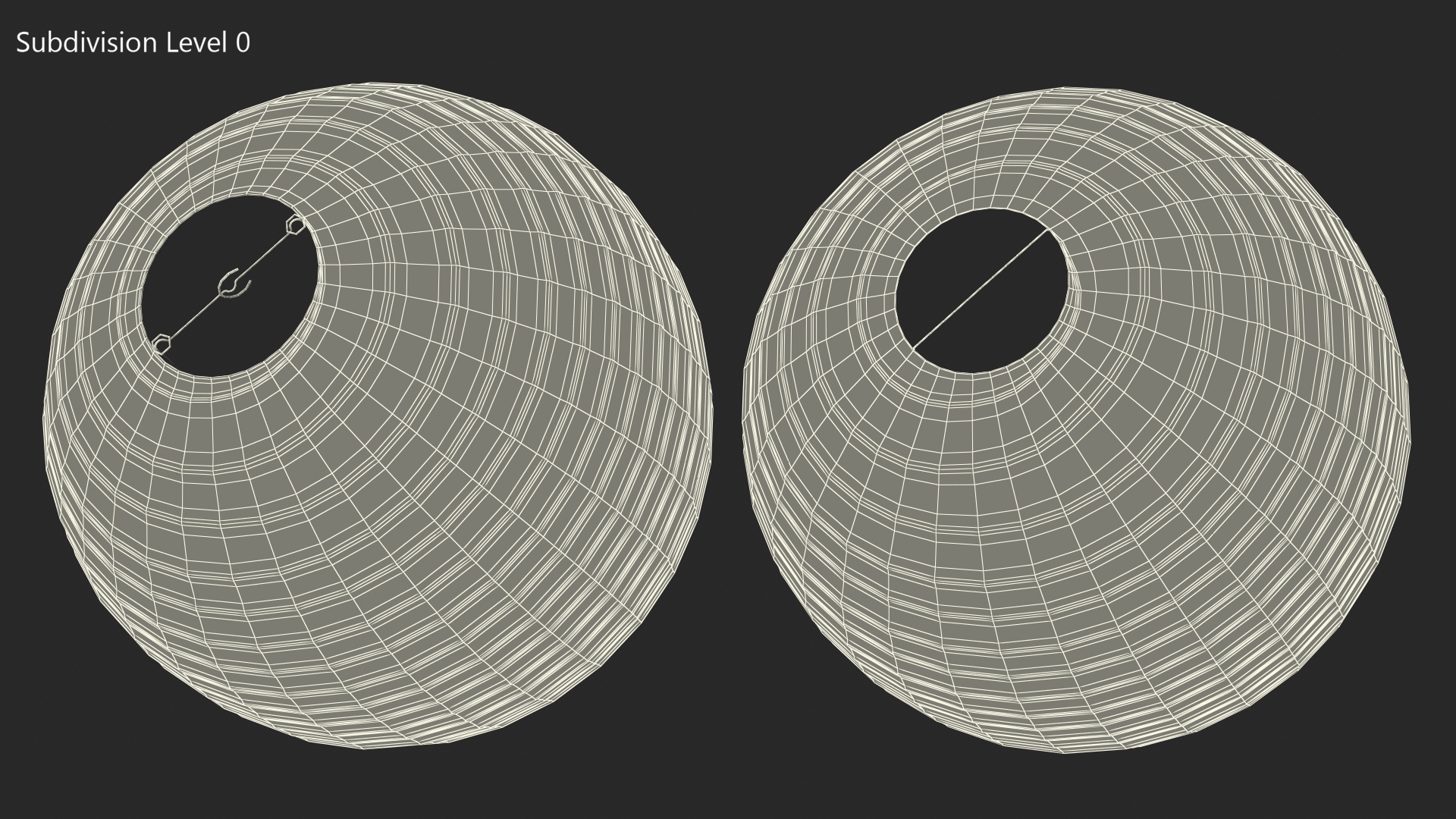 Round Paper Lantern Grey 3D model