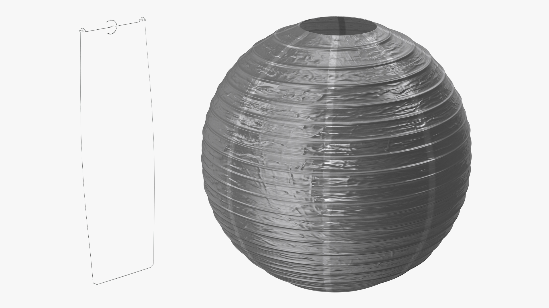 Round Paper Lantern Grey 3D model