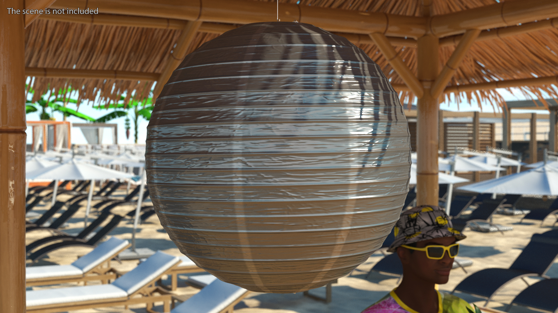 Round Paper Lantern Grey 3D model