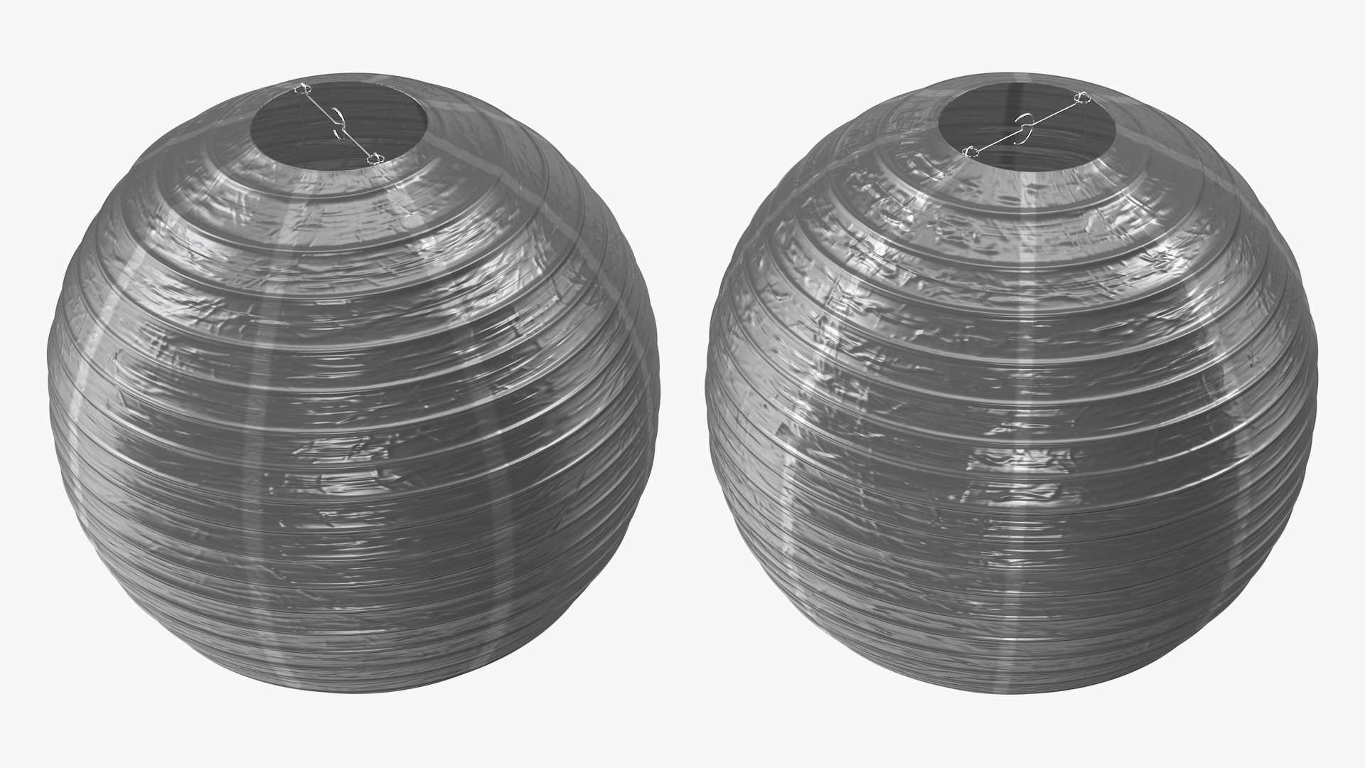 Round Paper Lantern Grey 3D model