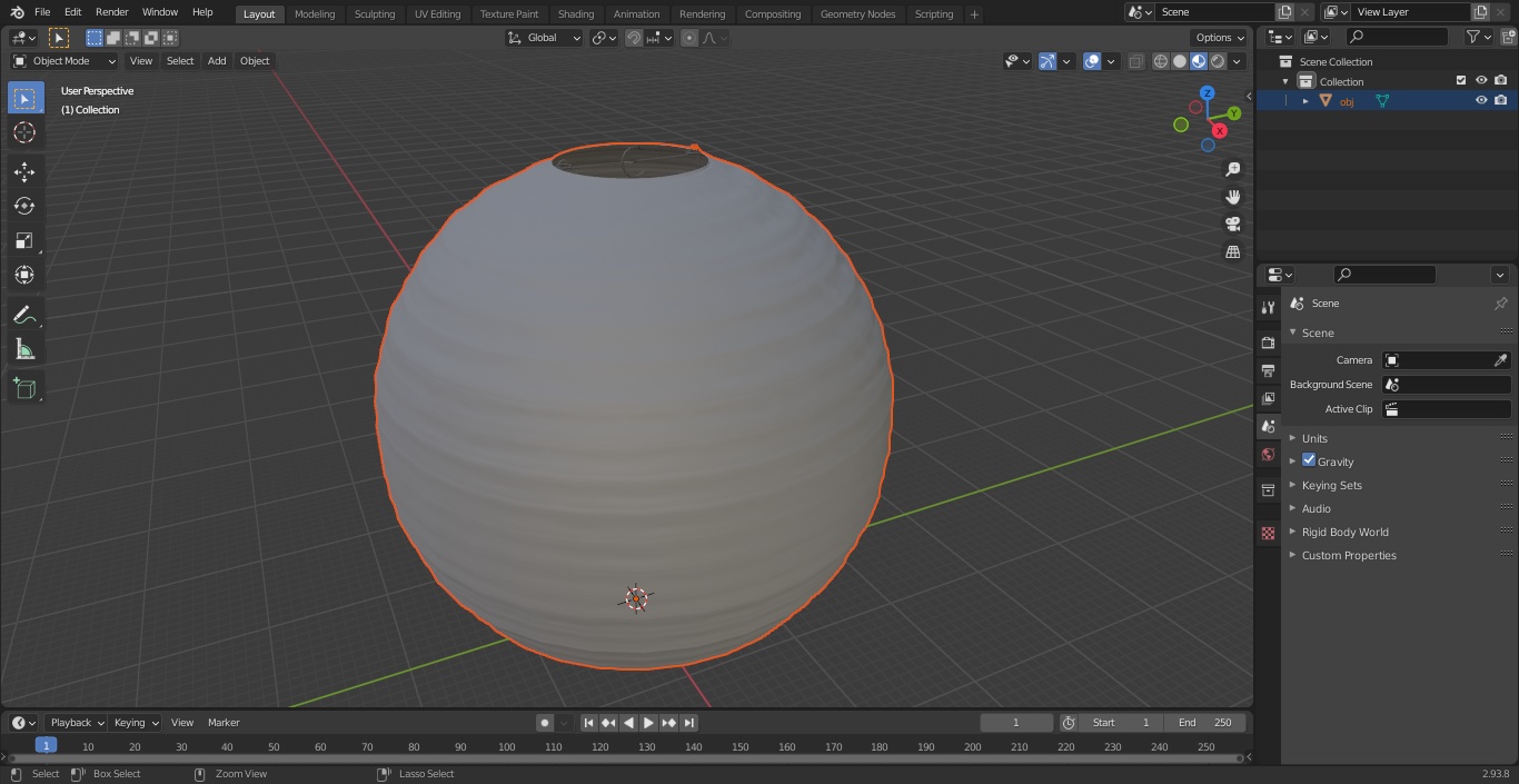 Round Paper Lantern Grey 3D model