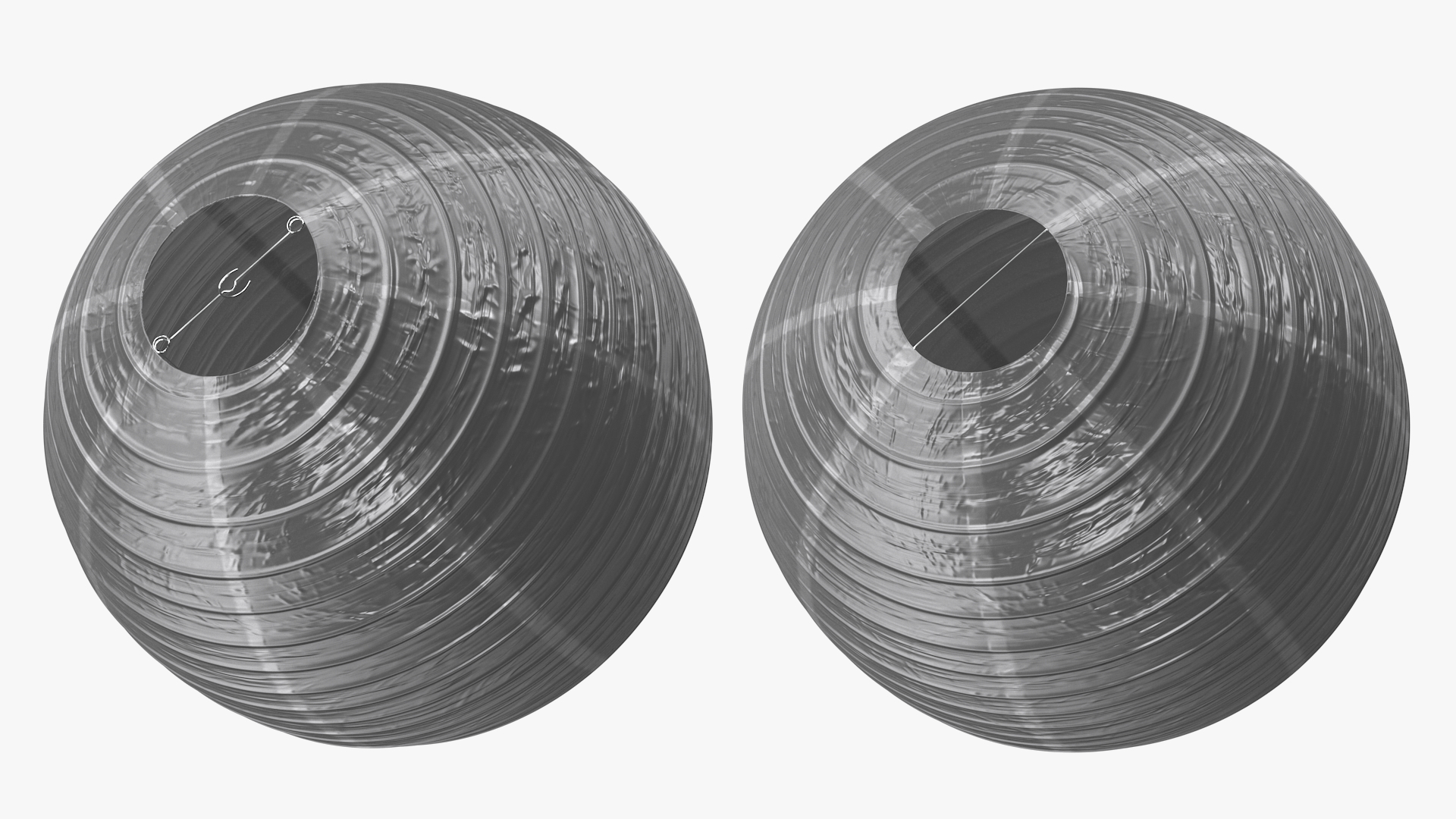 Round Paper Lantern Grey 3D model