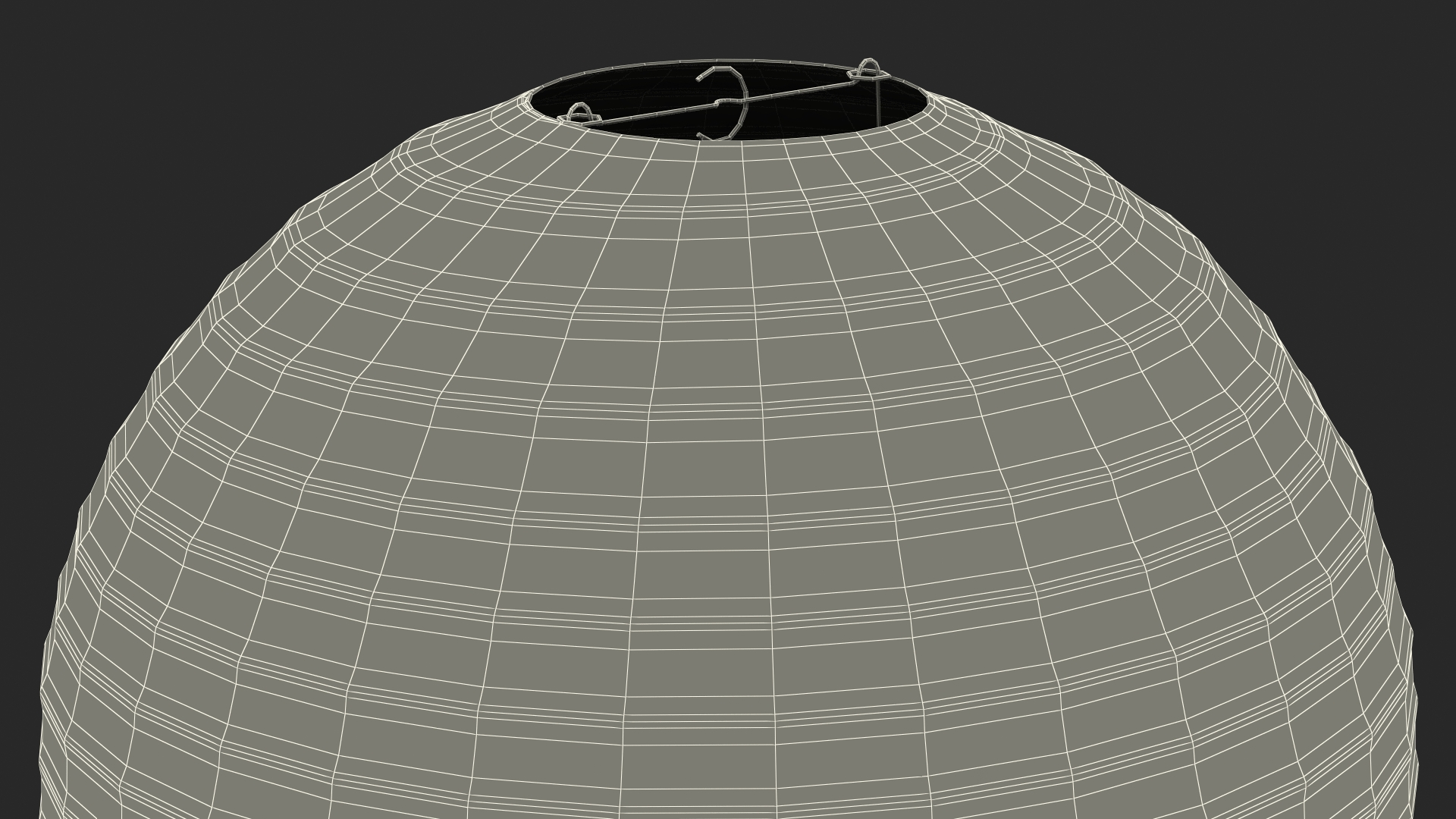 Round Paper Lantern Grey 3D model