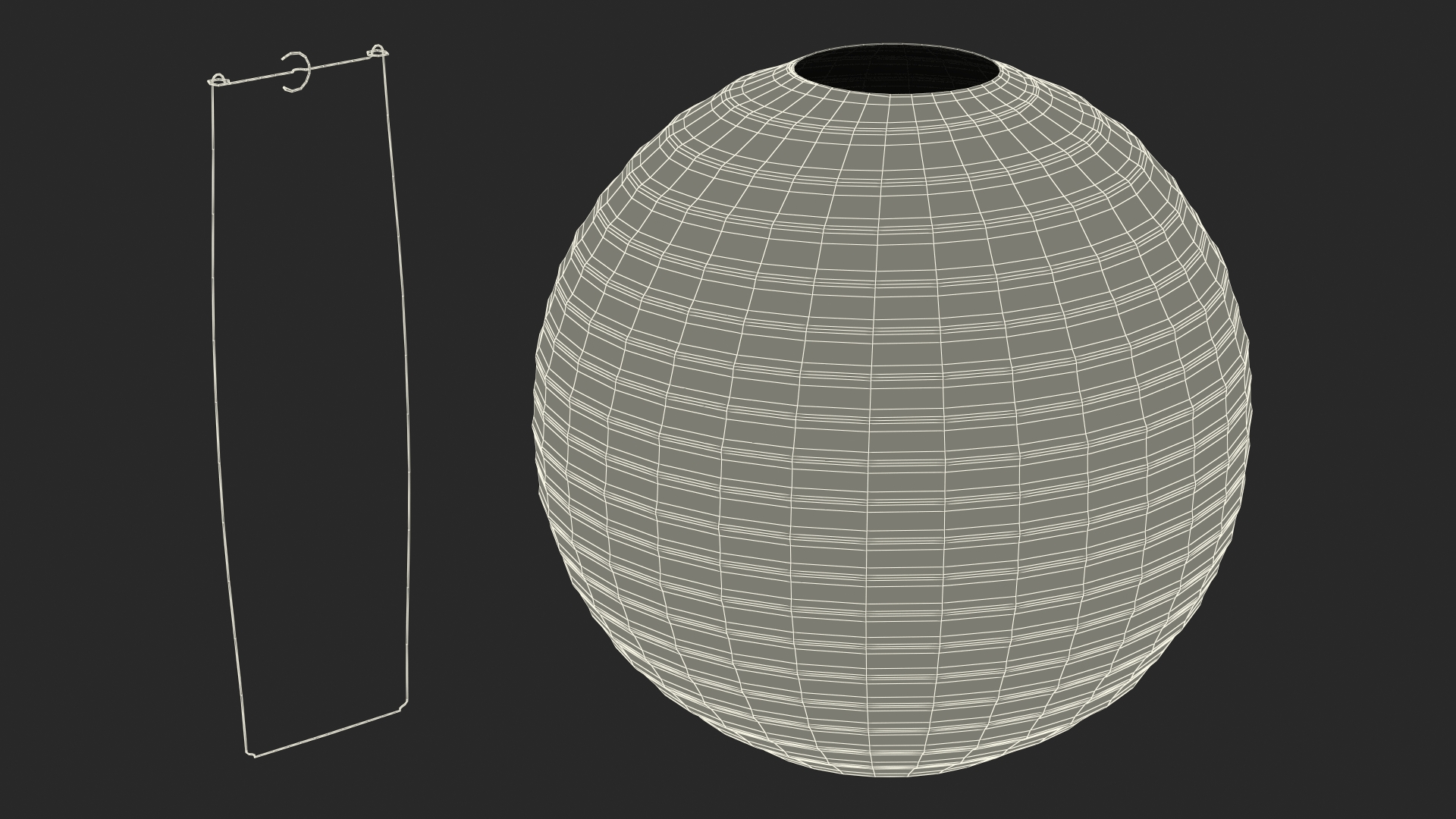Round Paper Lantern Grey 3D model