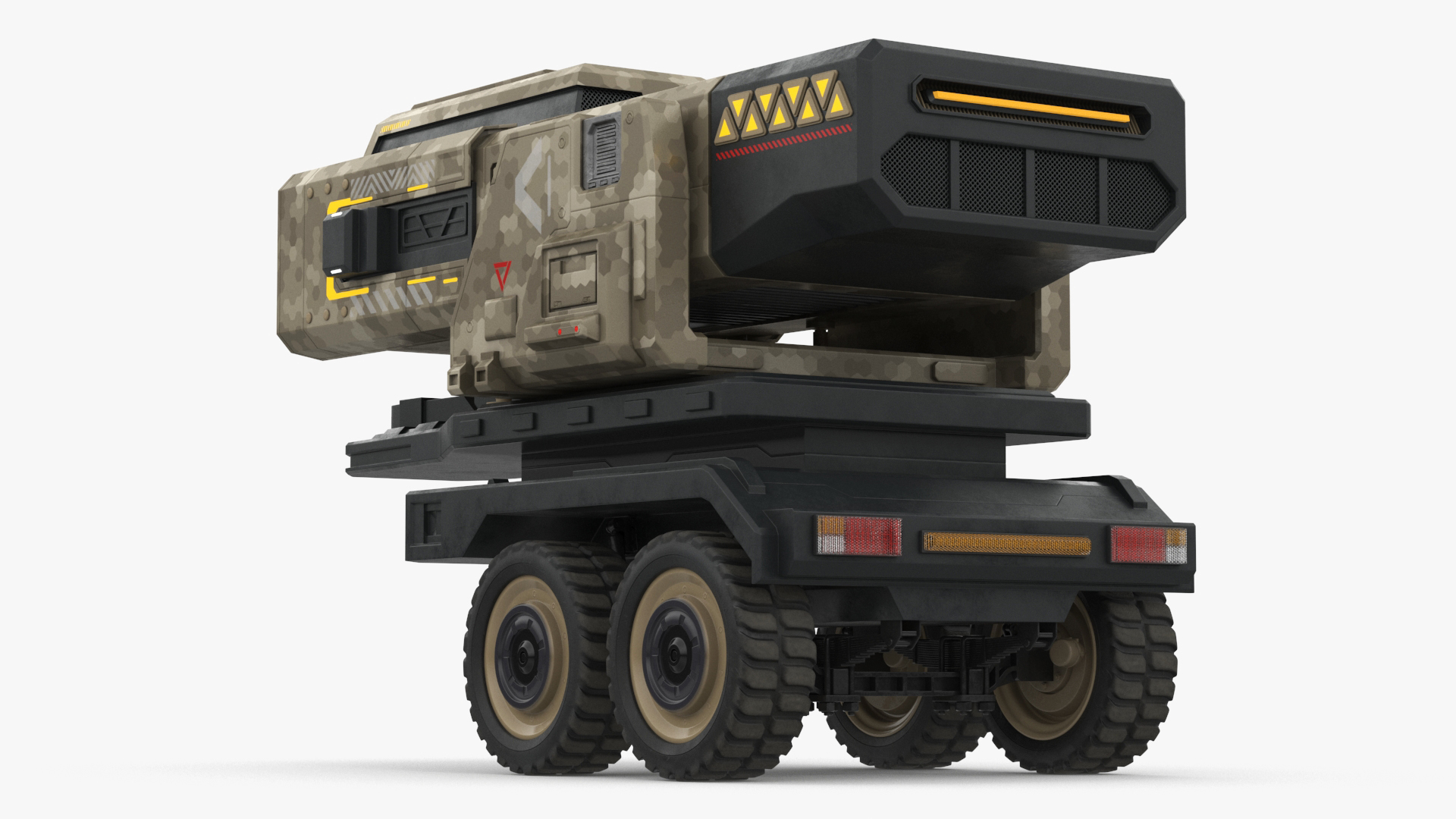 Military Sci Fi Rocket Launcher Truck 3D