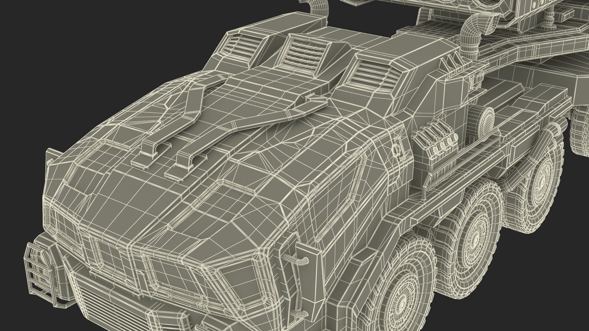 Military Sci Fi Rocket Launcher Truck 3D