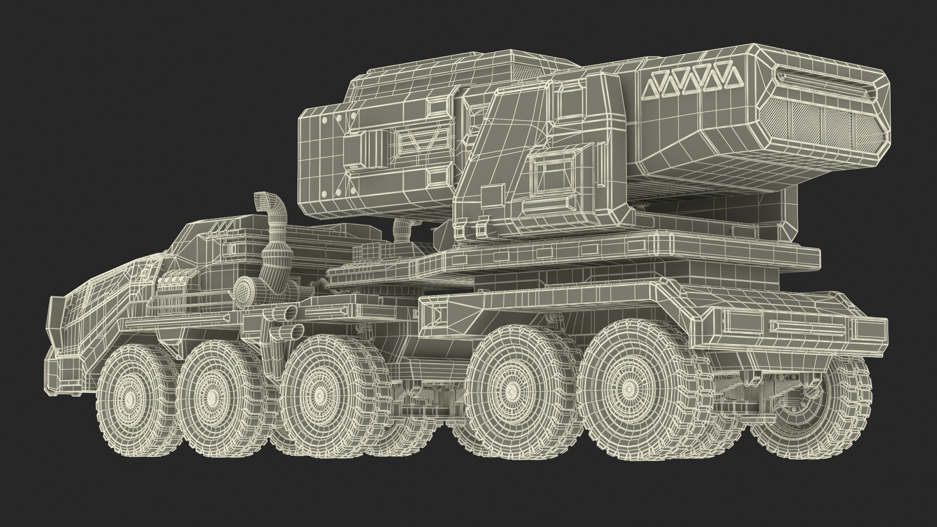 Military Sci Fi Rocket Launcher Truck 3D