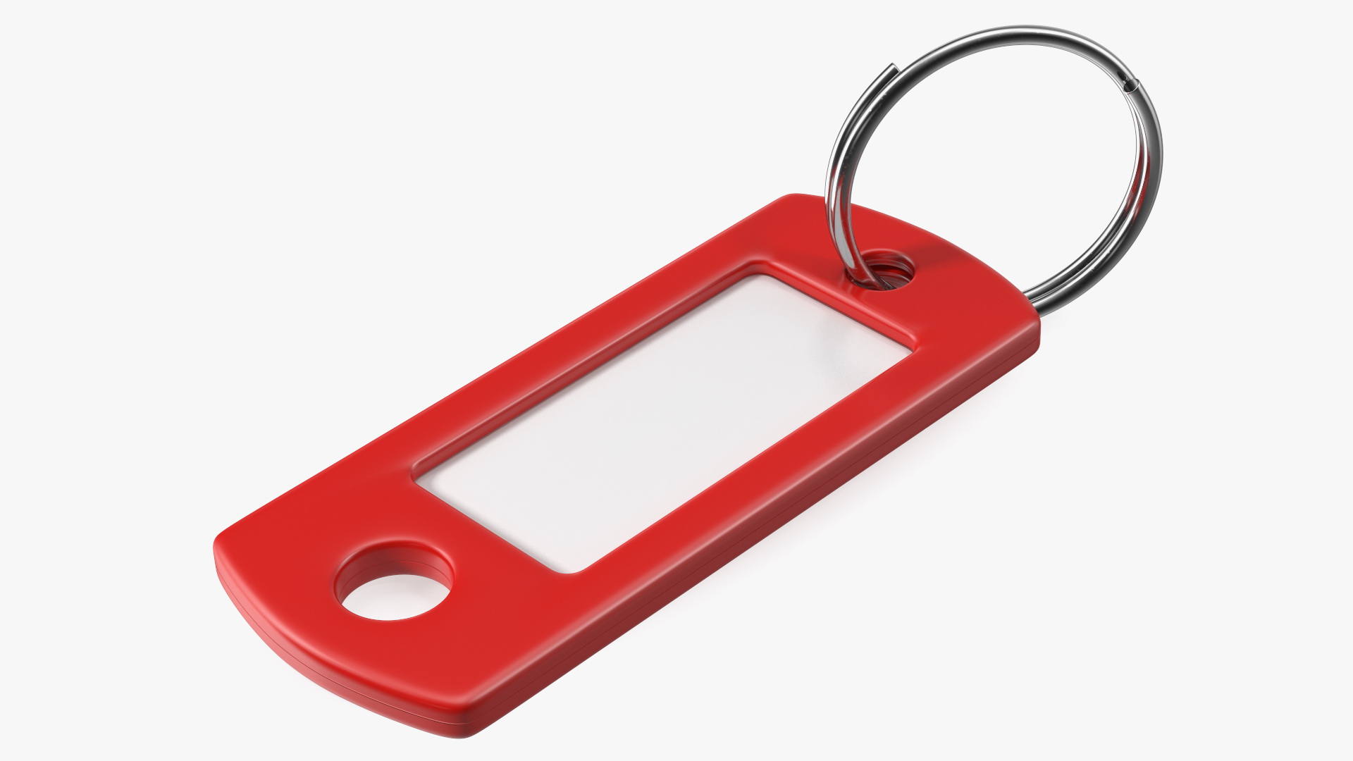 Colored Plastic Key Tag with Split Ring 3D model