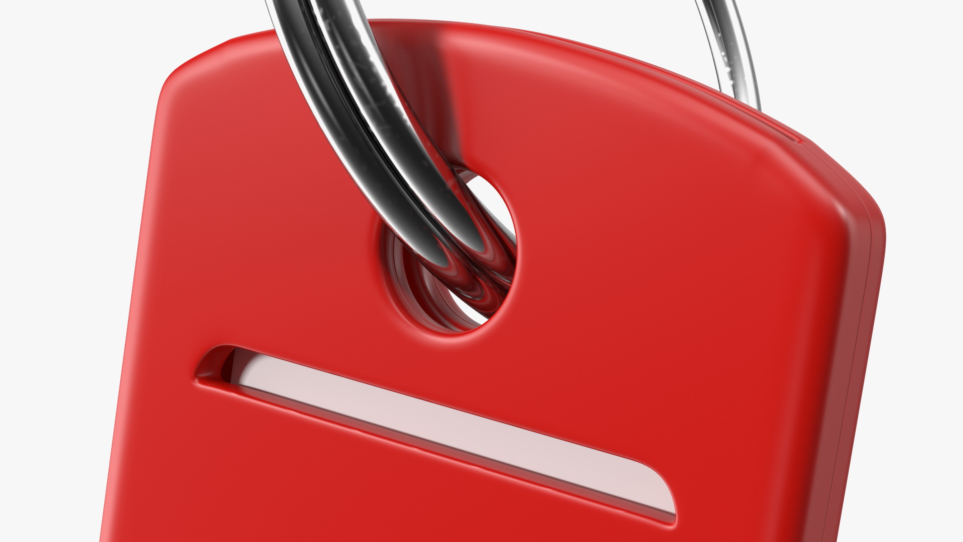 Colored Plastic Key Tag with Split Ring 3D model