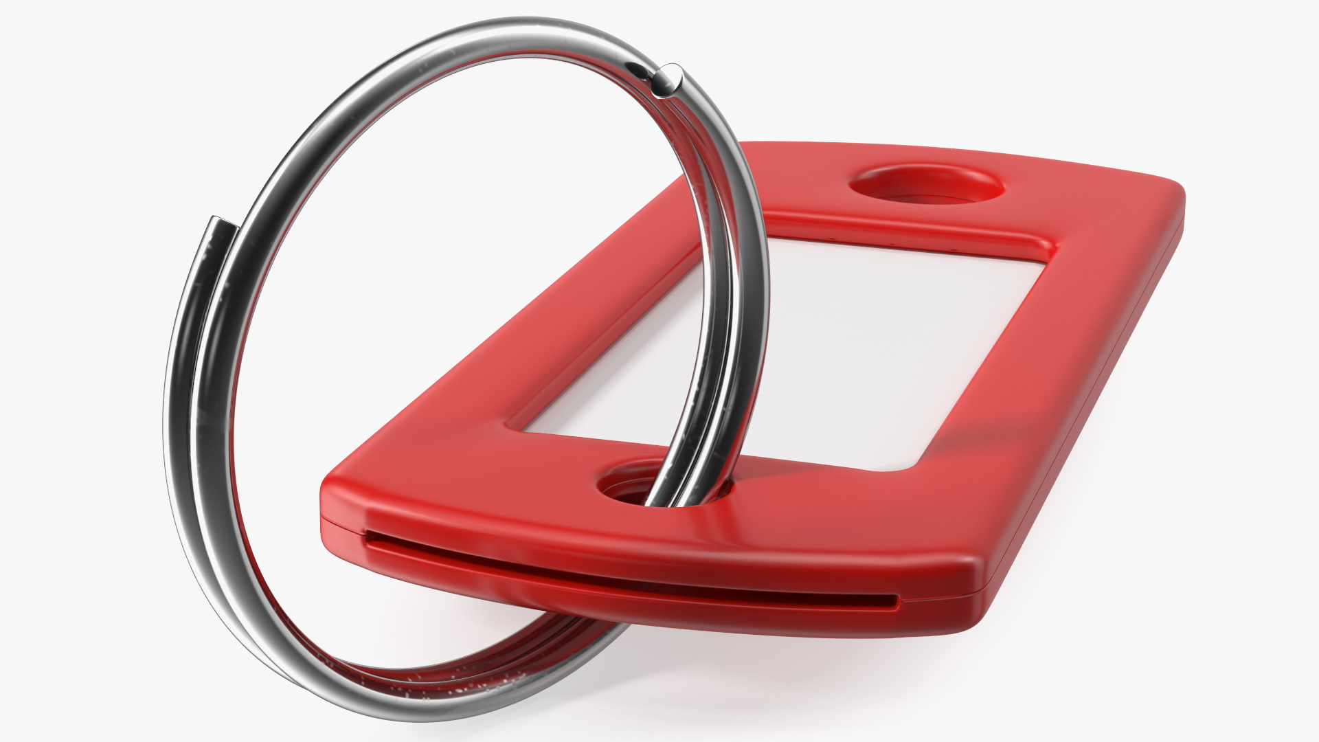 Colored Plastic Key Tag with Split Ring 3D model