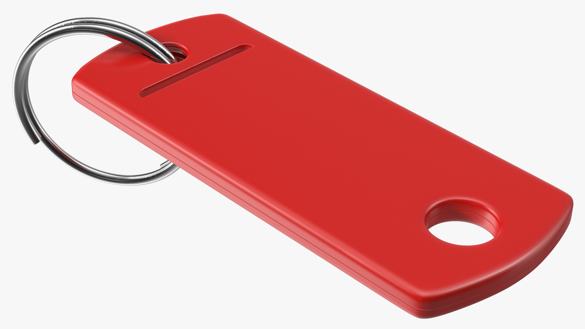 Colored Plastic Key Tag with Split Ring 3D model