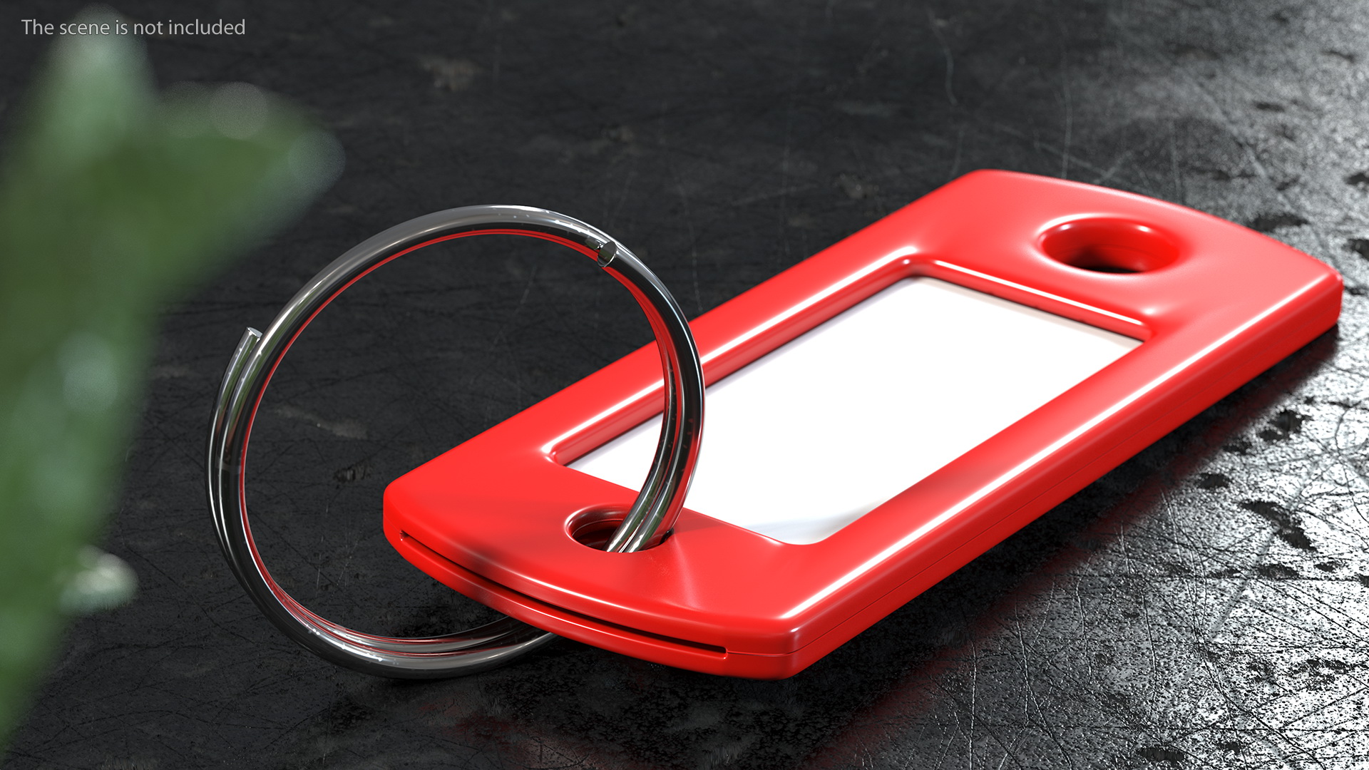 Colored Plastic Key Tag with Split Ring 3D model