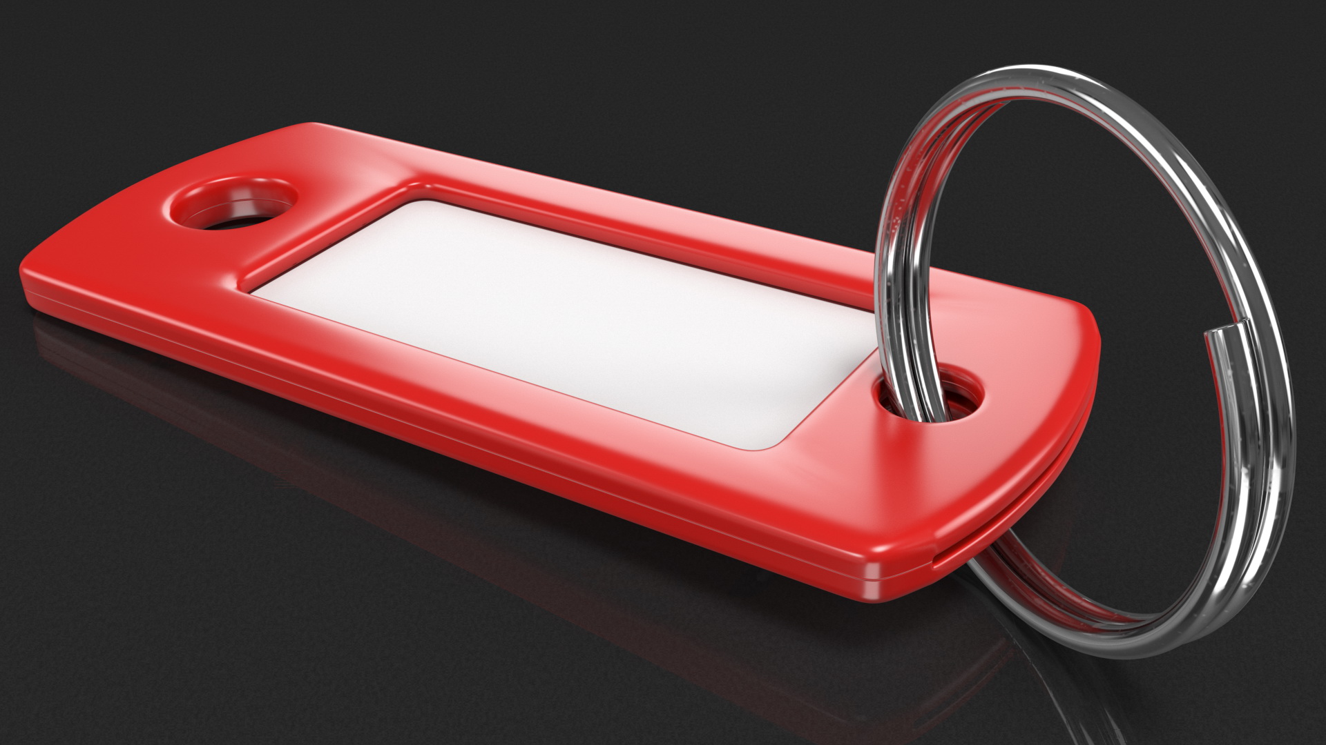 Colored Plastic Key Tag with Split Ring 3D model