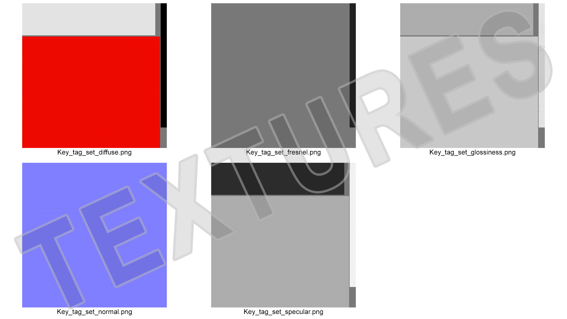 Colored Plastic Key Tag with Split Ring 3D model