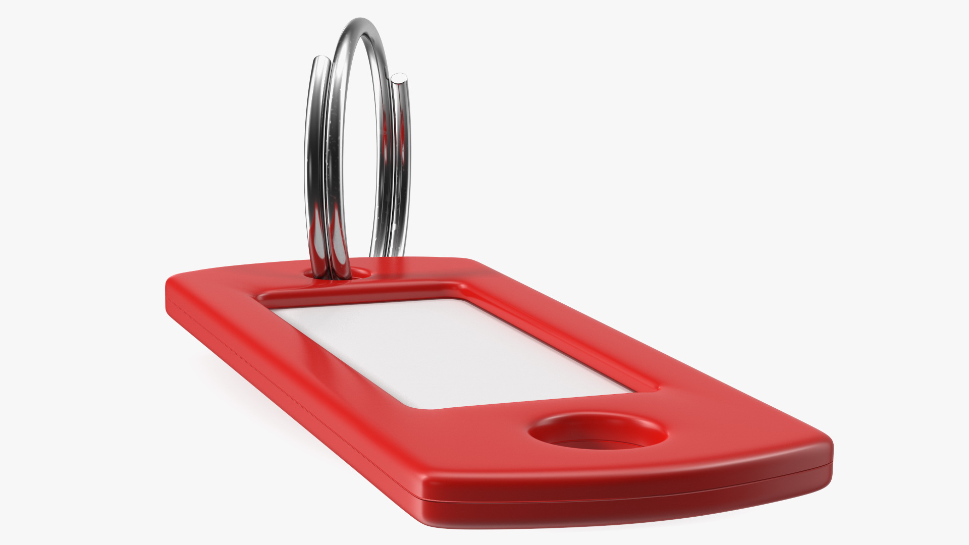 Colored Plastic Key Tag with Split Ring 3D model