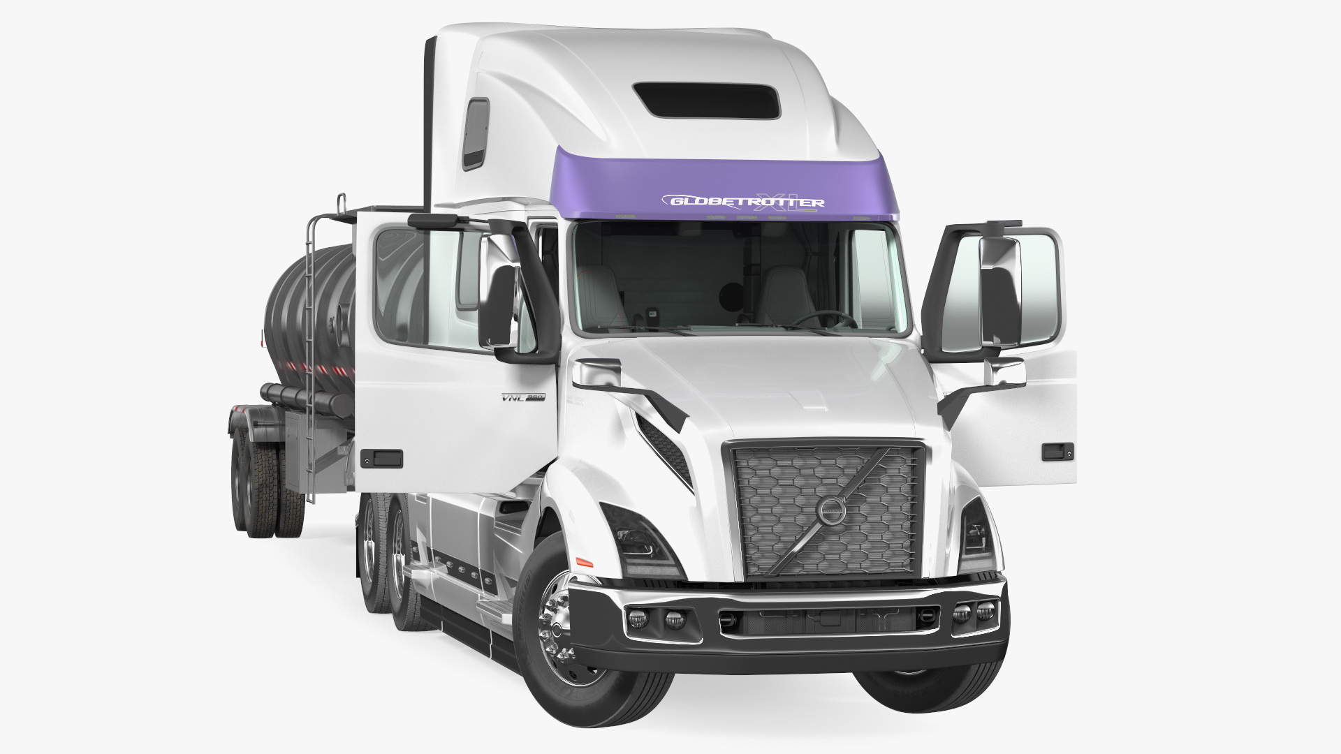3D Volvo Truck with Tanker Trailer Rigged model