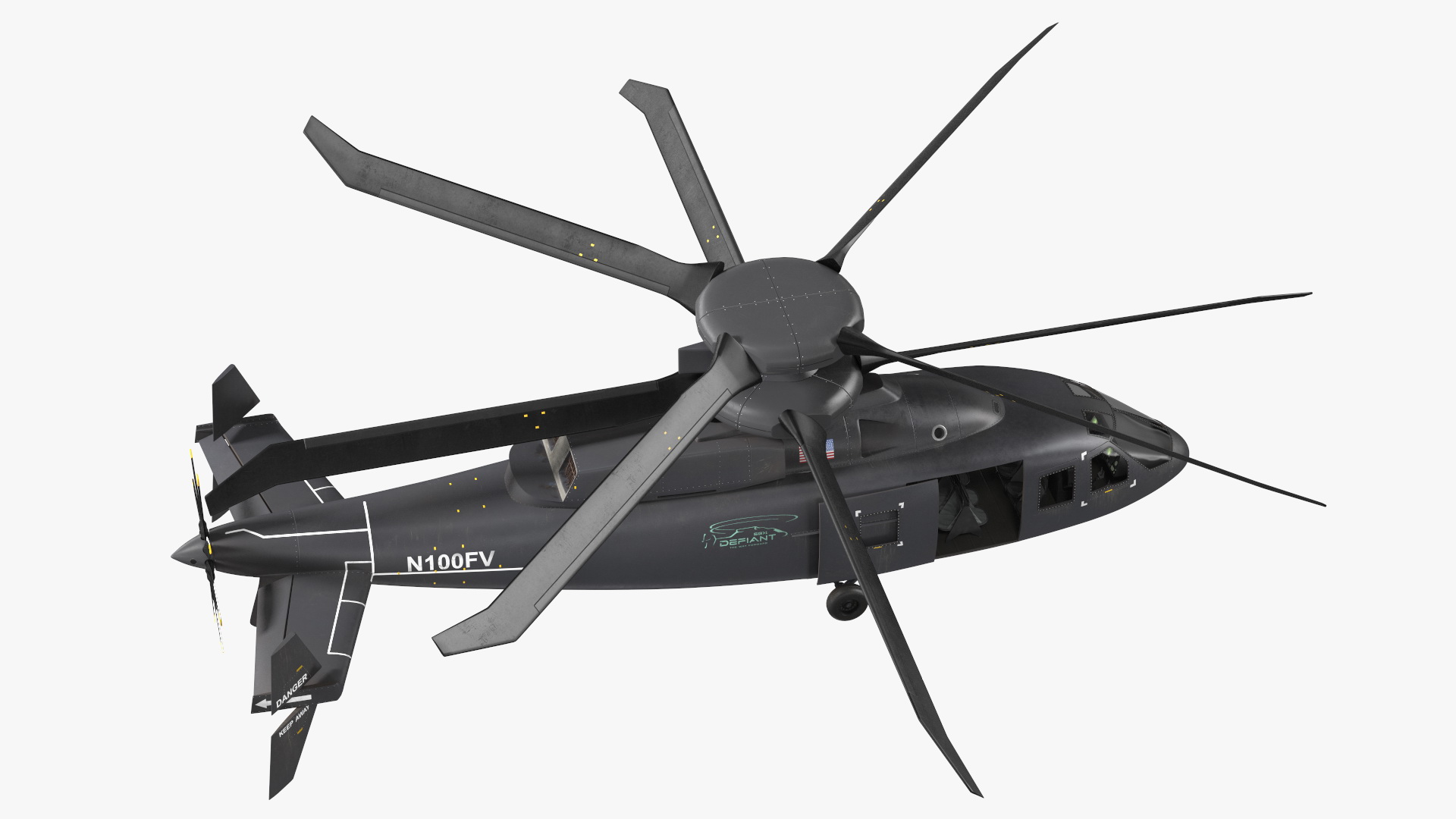 SB-1 Defiant Helicopter Rigged for Cinema 4D 3D model