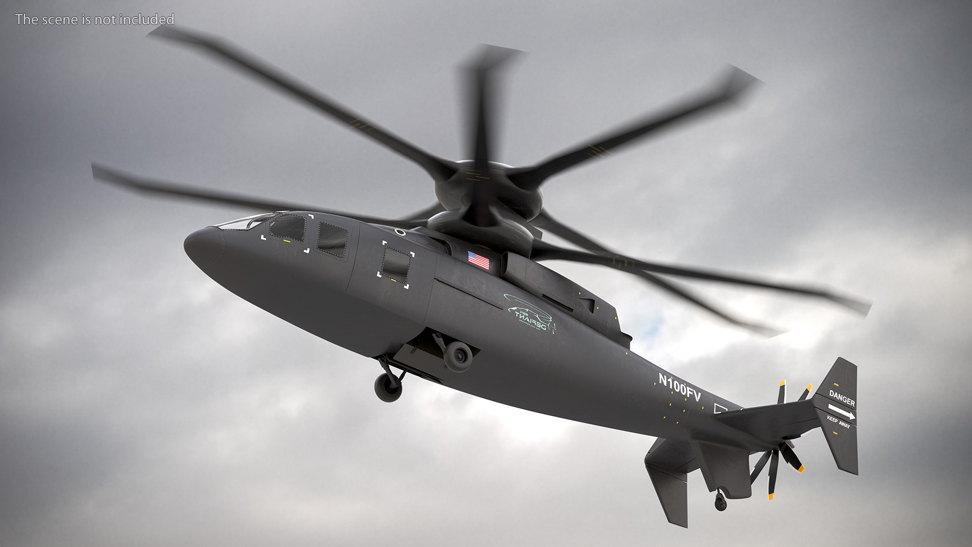 SB-1 Defiant Helicopter Rigged for Cinema 4D 3D model