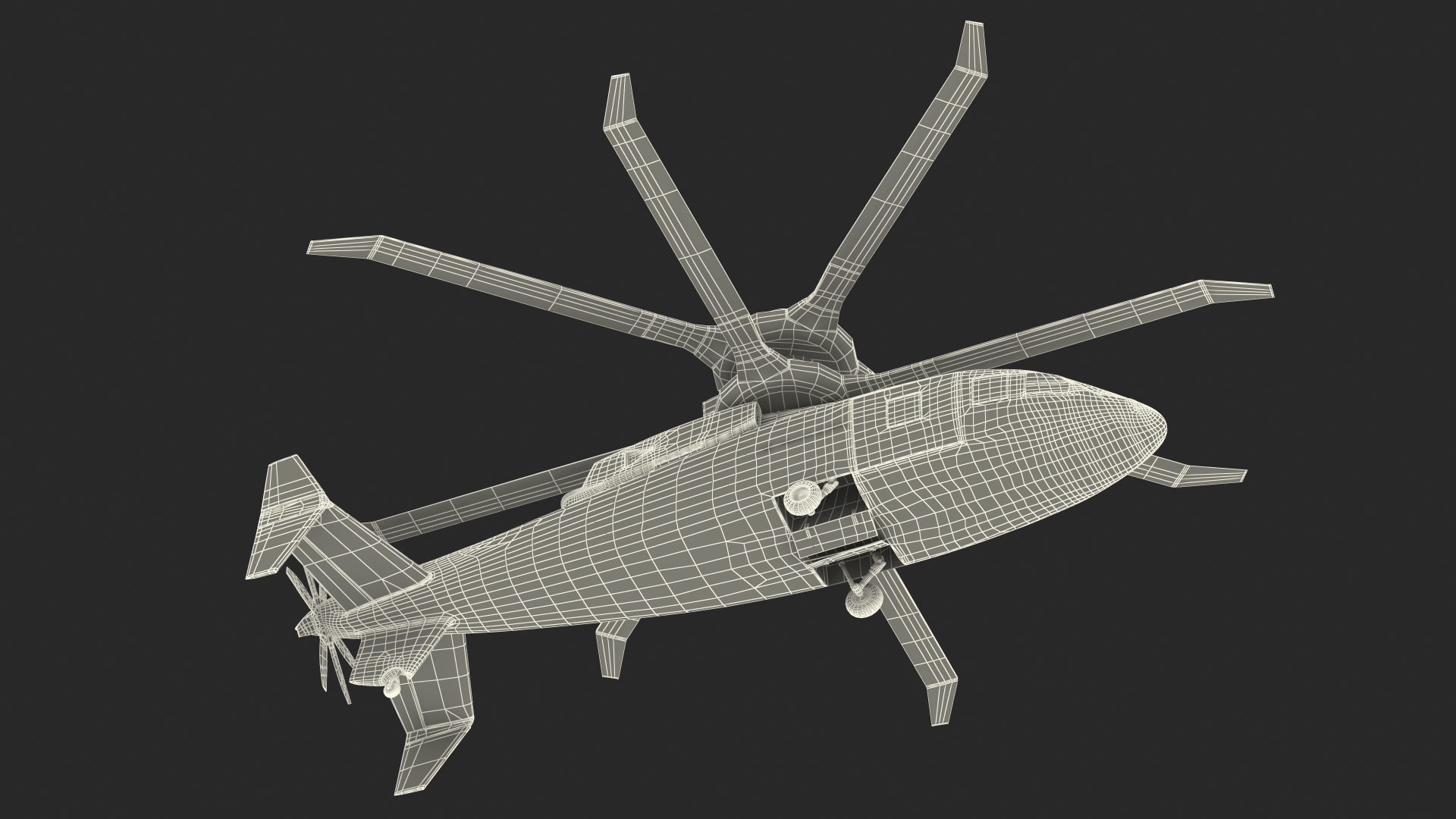 SB-1 Defiant Helicopter Rigged for Cinema 4D 3D model