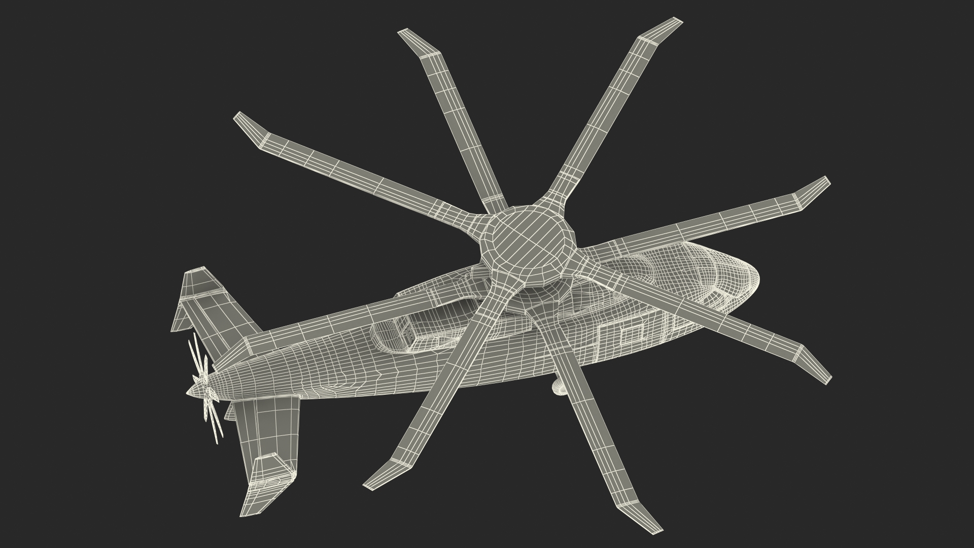SB-1 Defiant Helicopter Rigged for Cinema 4D 3D model