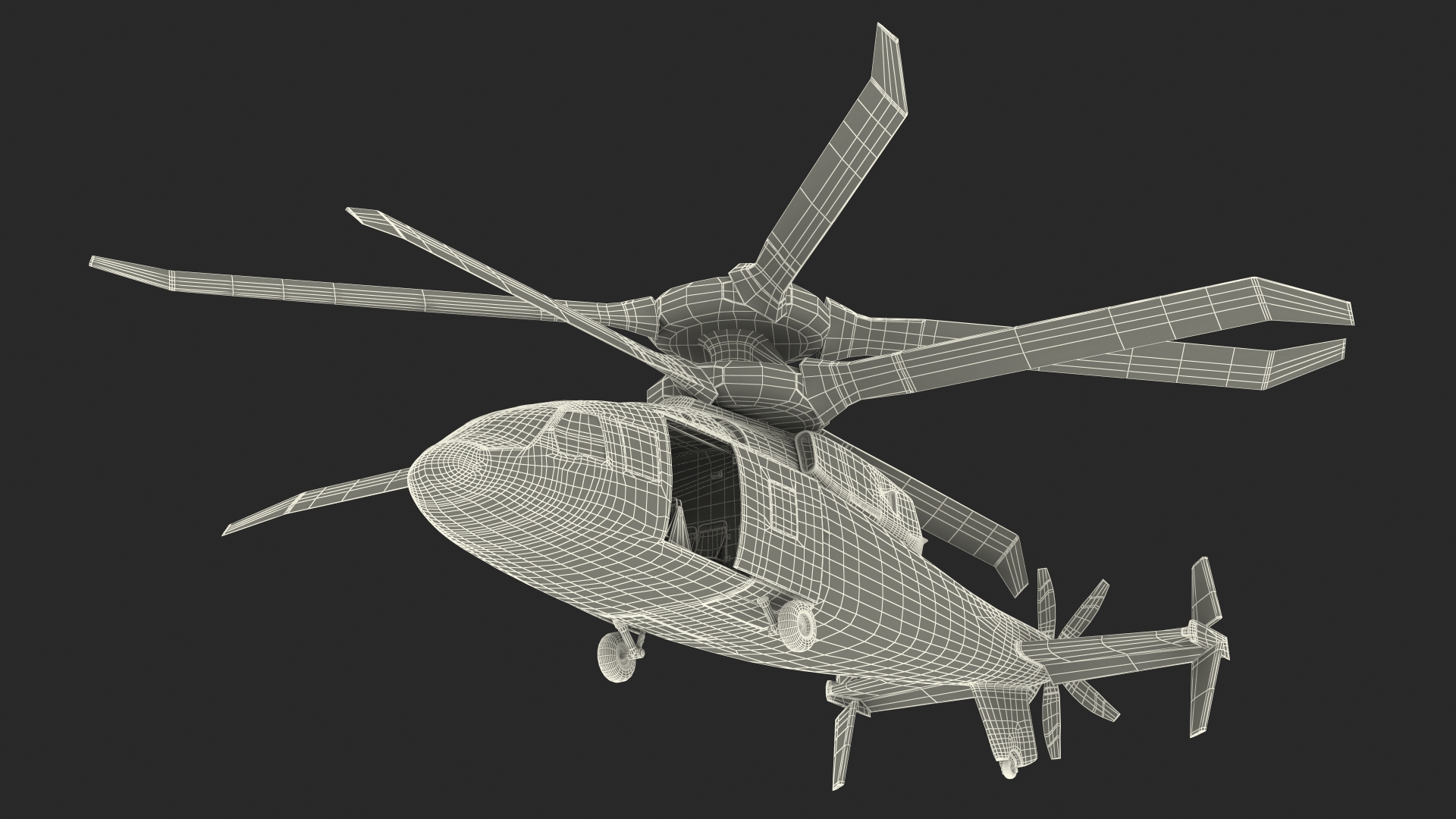 SB-1 Defiant Helicopter Rigged for Cinema 4D 3D model